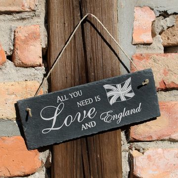 Dekolando Hängedekoration Fahne England 22x8cm All you need is Love and England