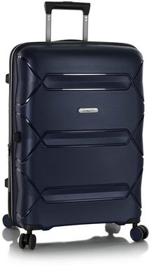 Heys Hartschalen-Trolley Milos navy blau, 66 cm, 4 Rollen, Reisegepäck Koffer mittel groß TSA Schloss Volumenerweiterung