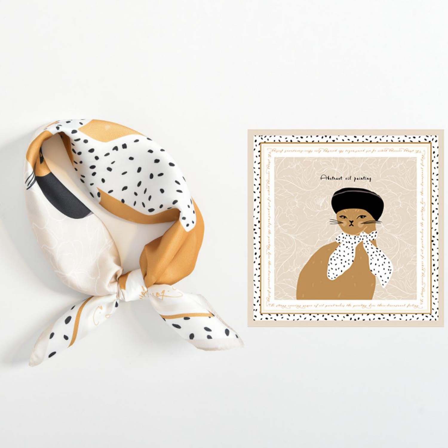 Seidentuch Stirnband Quadratischer Haar-Bandanas-Schal für Damen