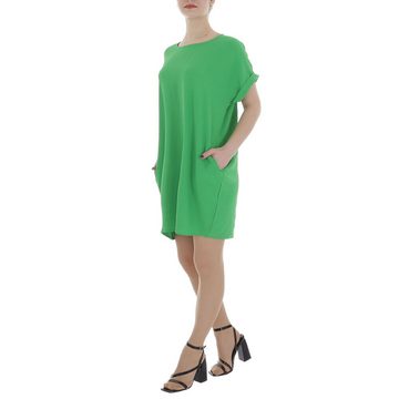 Ital-Design Tunikakleid Damen Freizeit (86164445) Kreppoptik/gesmokt Kleid in Grün