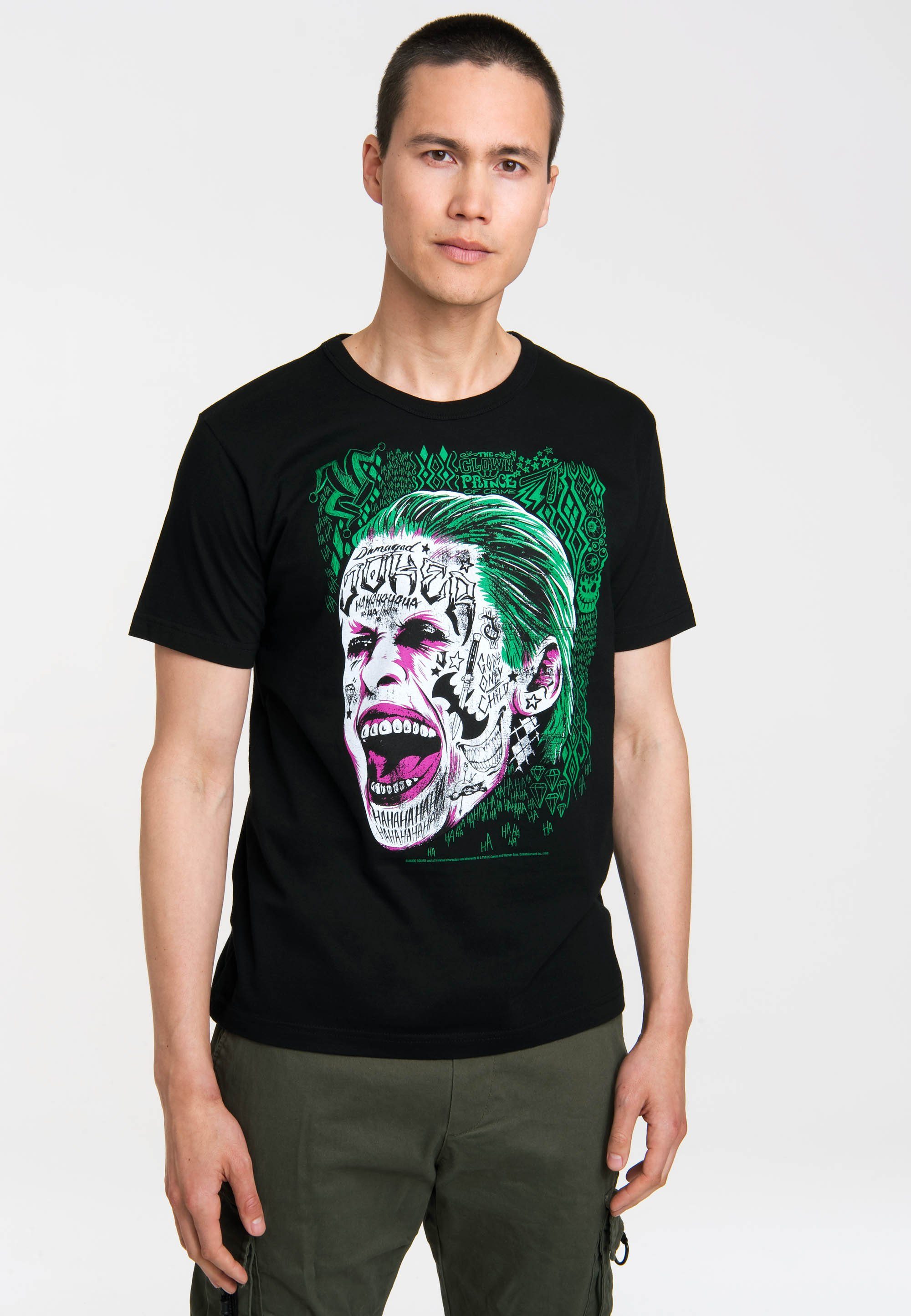 T-Shirt hochwertigem Squad-Joker mit LOGOSHIRT Suicide Print