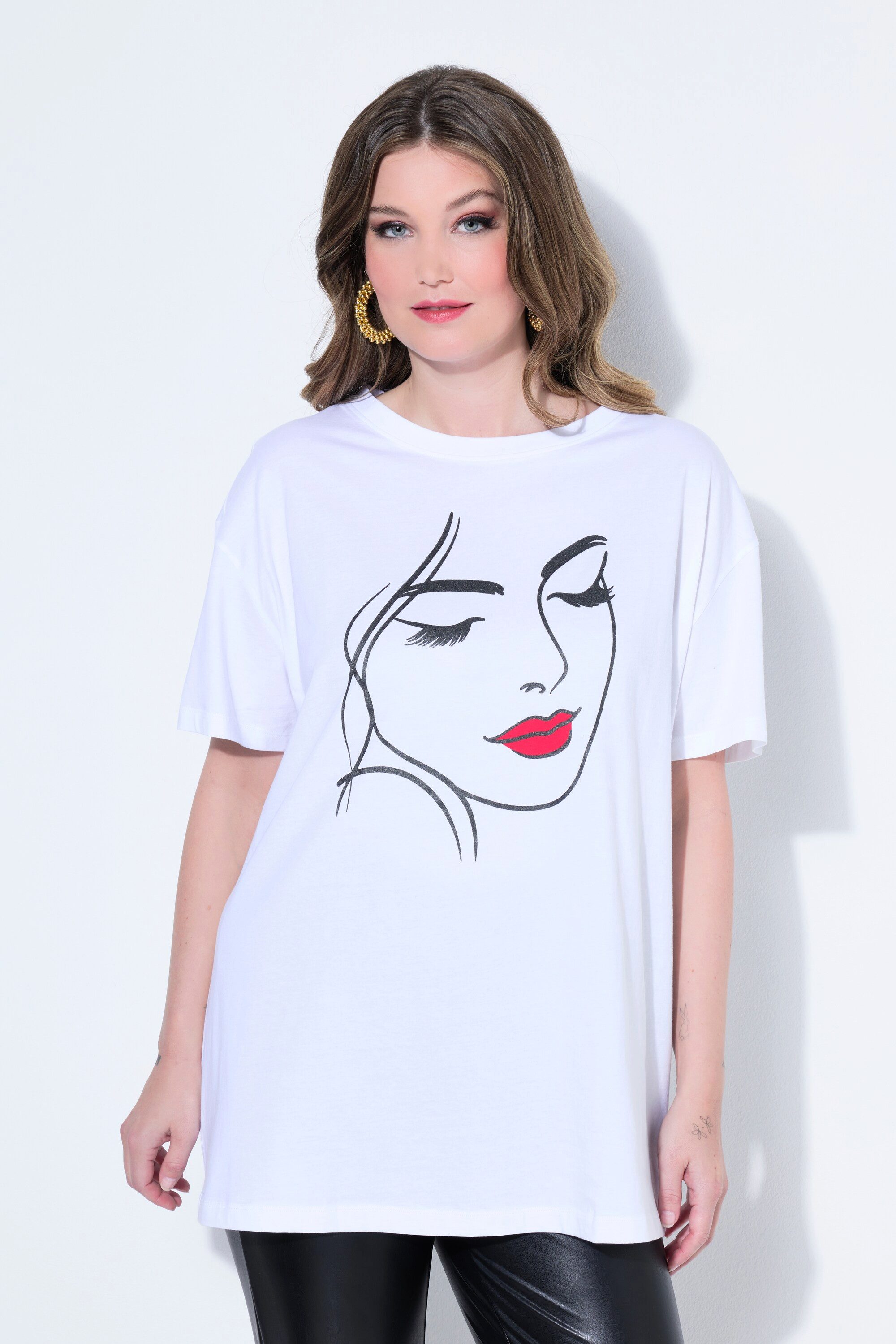 T-Shirt T-Shirt Boxy Fit Frauen-Motiv Halbarm