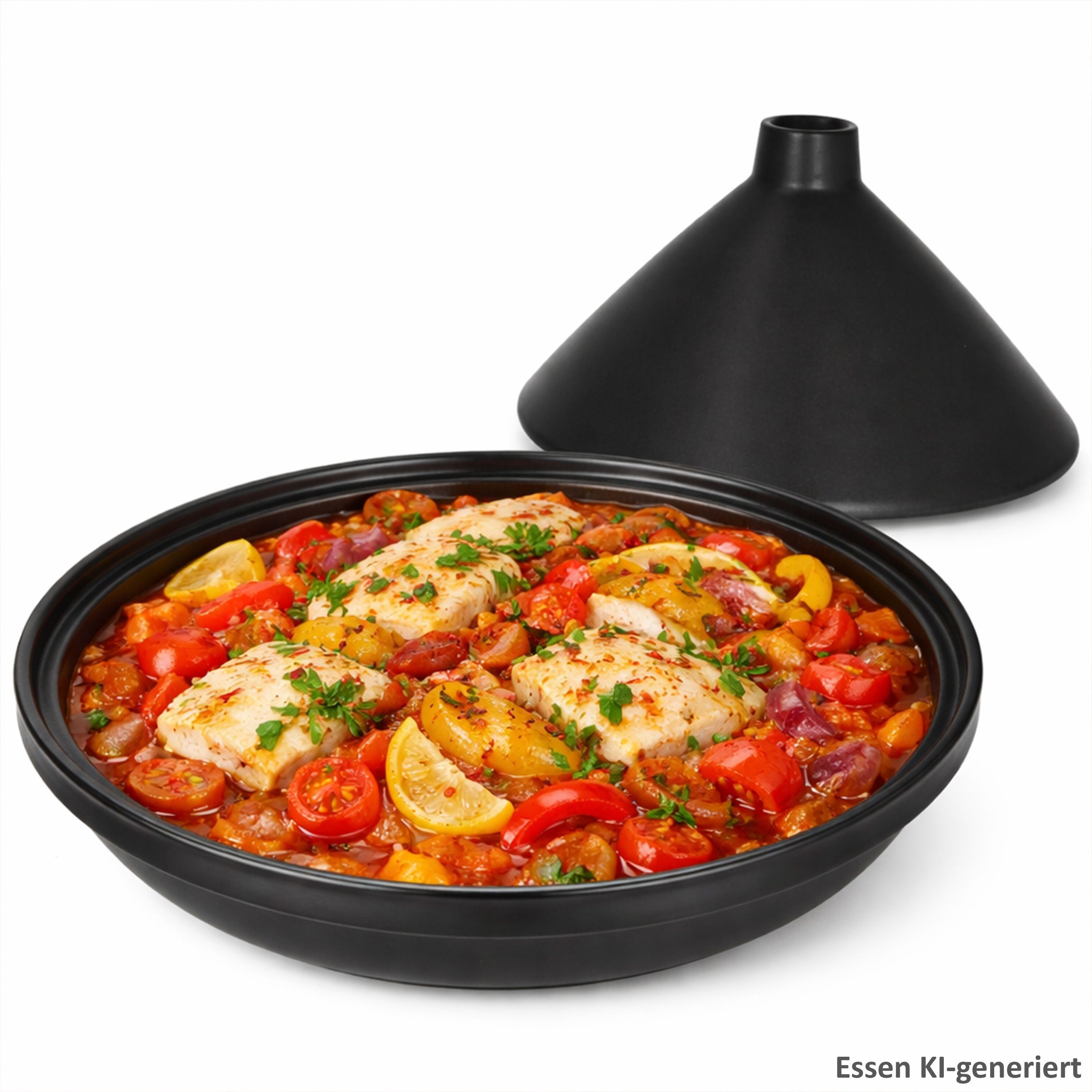 MamboCat Schmortopf MamboCat Tajine Steingut matt schwarz mit Deckel Ofenform Schmor-Topf