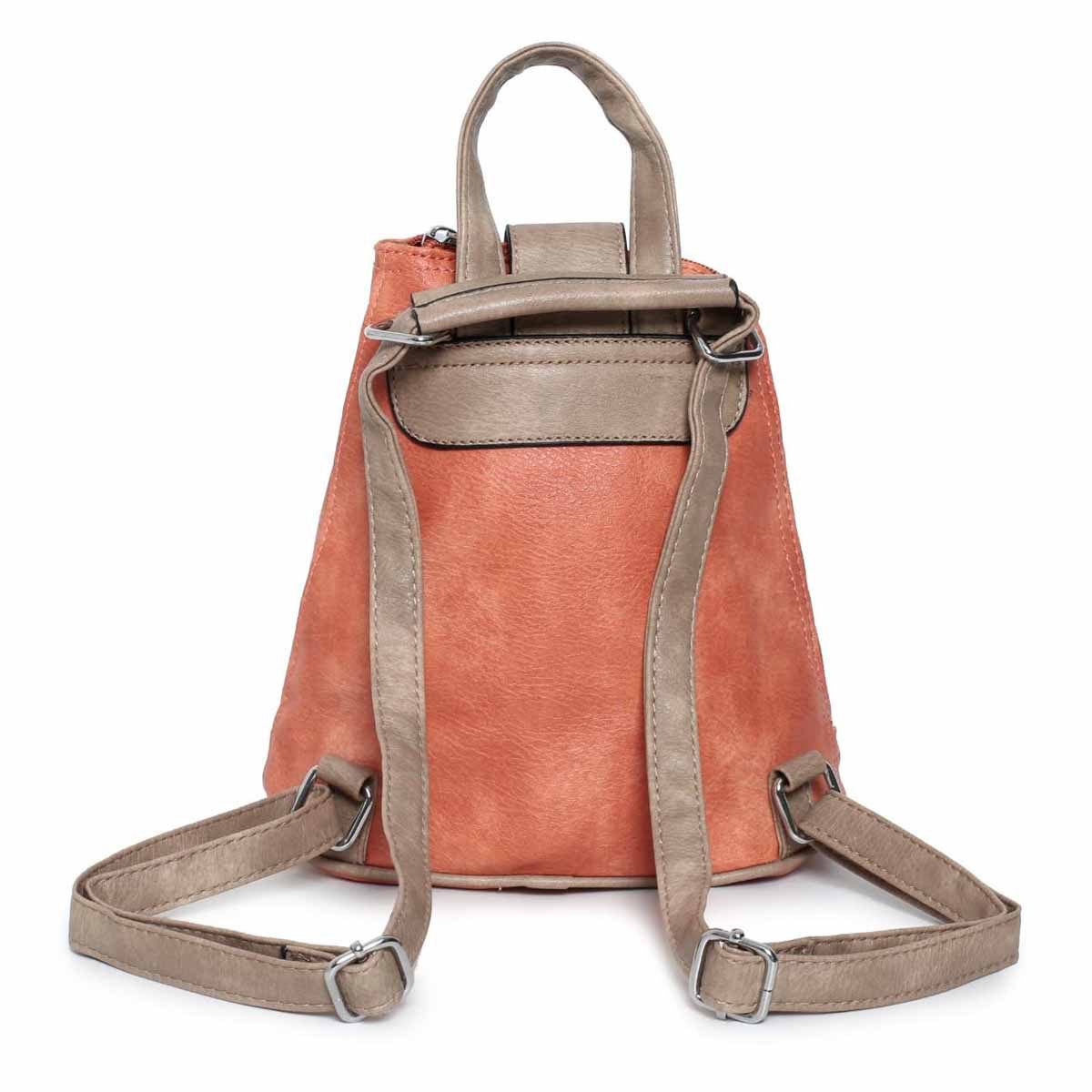 ITALYSHOP24 Rucksack Damen Tasche Schultertasche Crossover, kleiner Rucksack, Umhängetasche / Handtasche tragbar