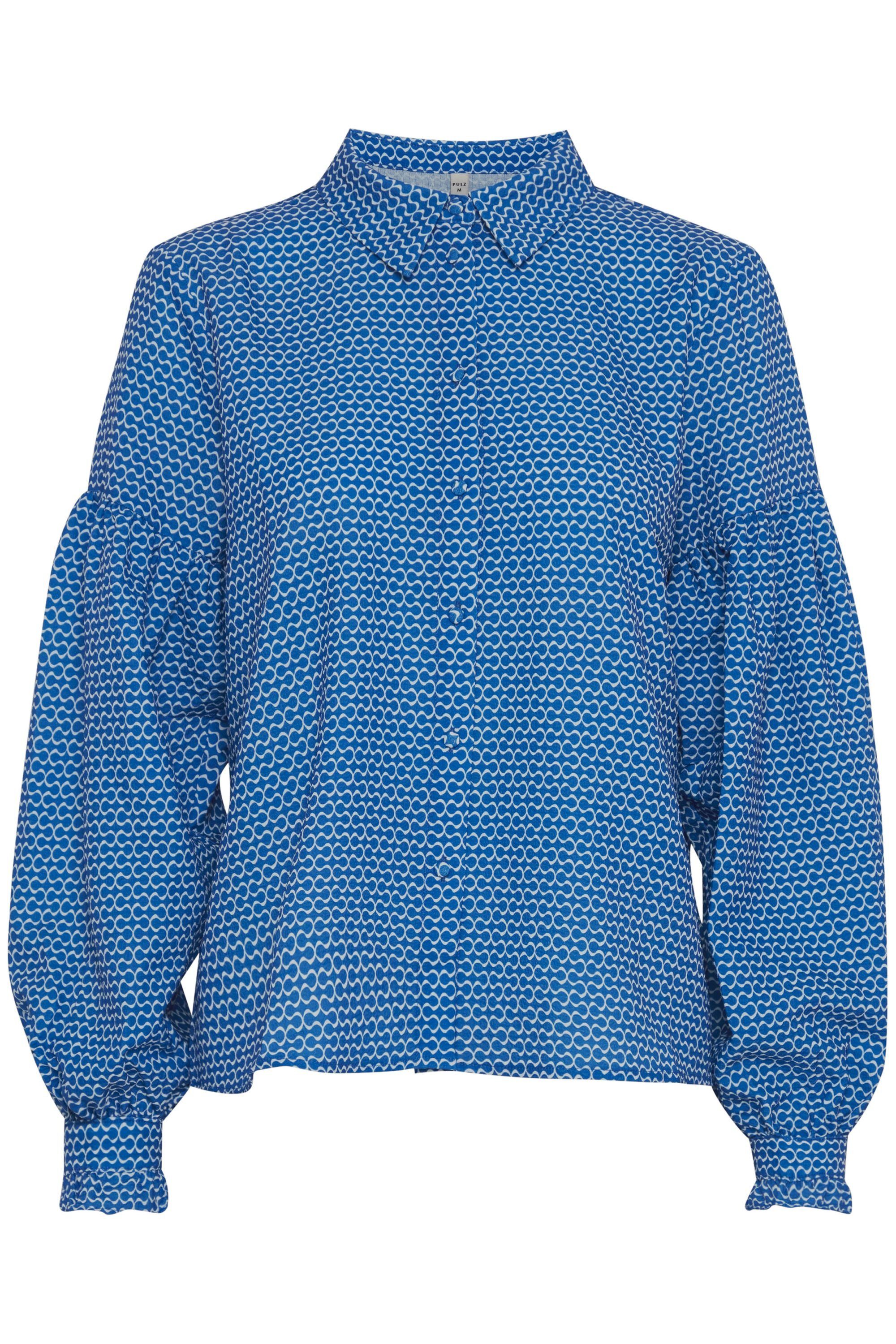 Langarmbluse - Jeans 50207178 Shirt (201345) Printed Blue Pulz PZSAVINO