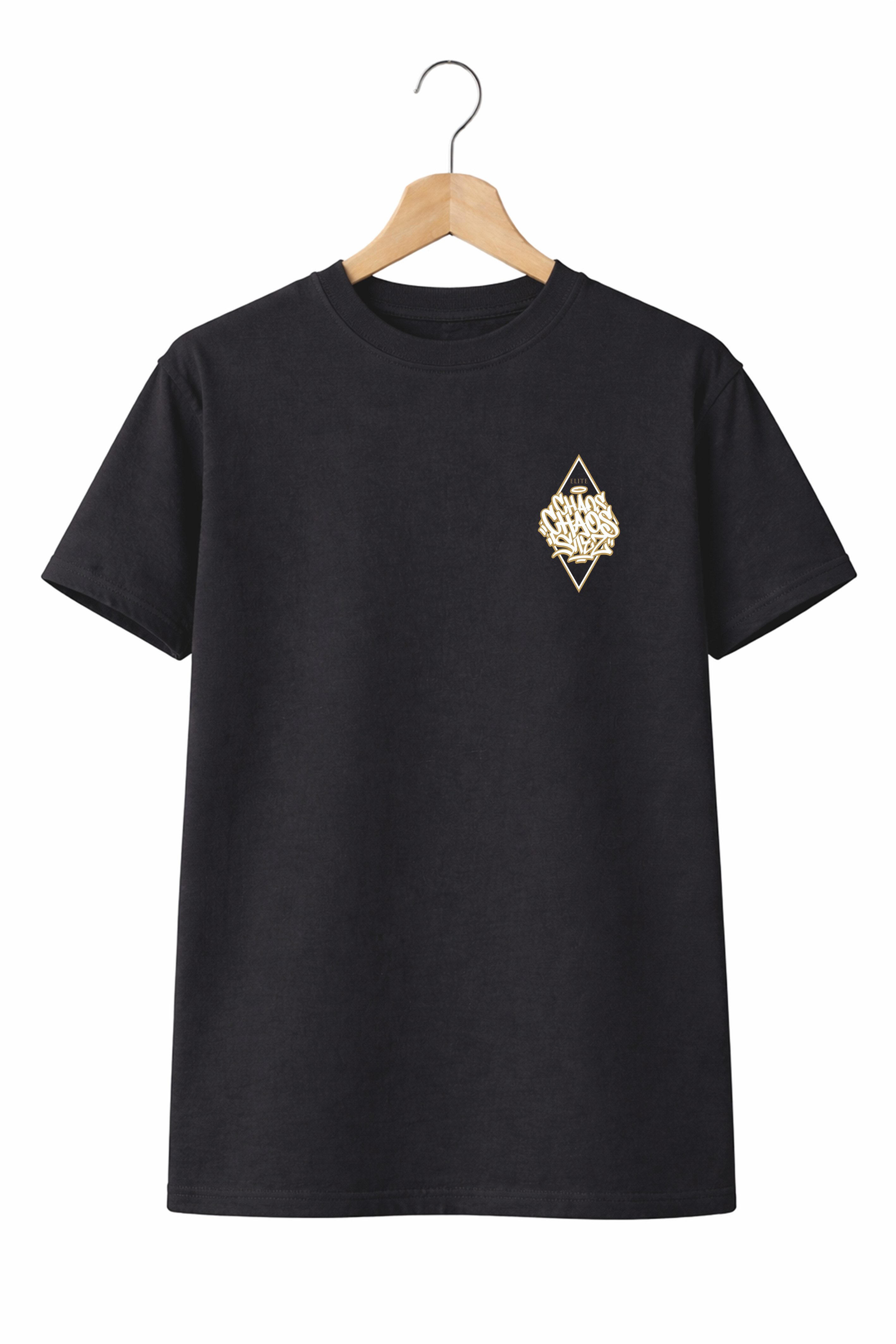 Banco T-Shirt Herren Chaos Shirt Print (Einzelartikel) Exklusives Graffiti-Design mit edlem Gold-Akzent.