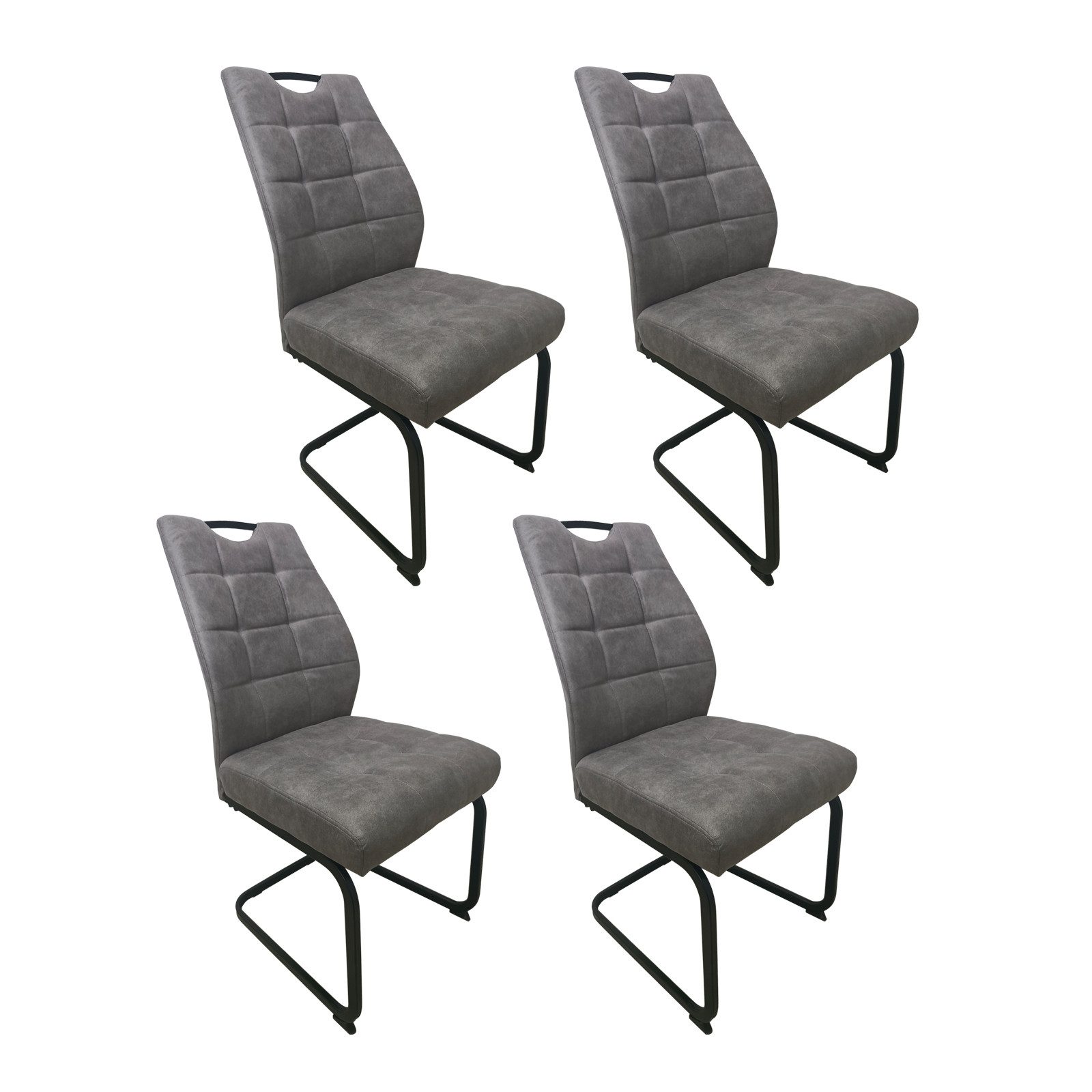 HTI-Living Esszimmerstuhl Schwingstuhl Marek Hellbraun 4er-Set günstig online kaufen