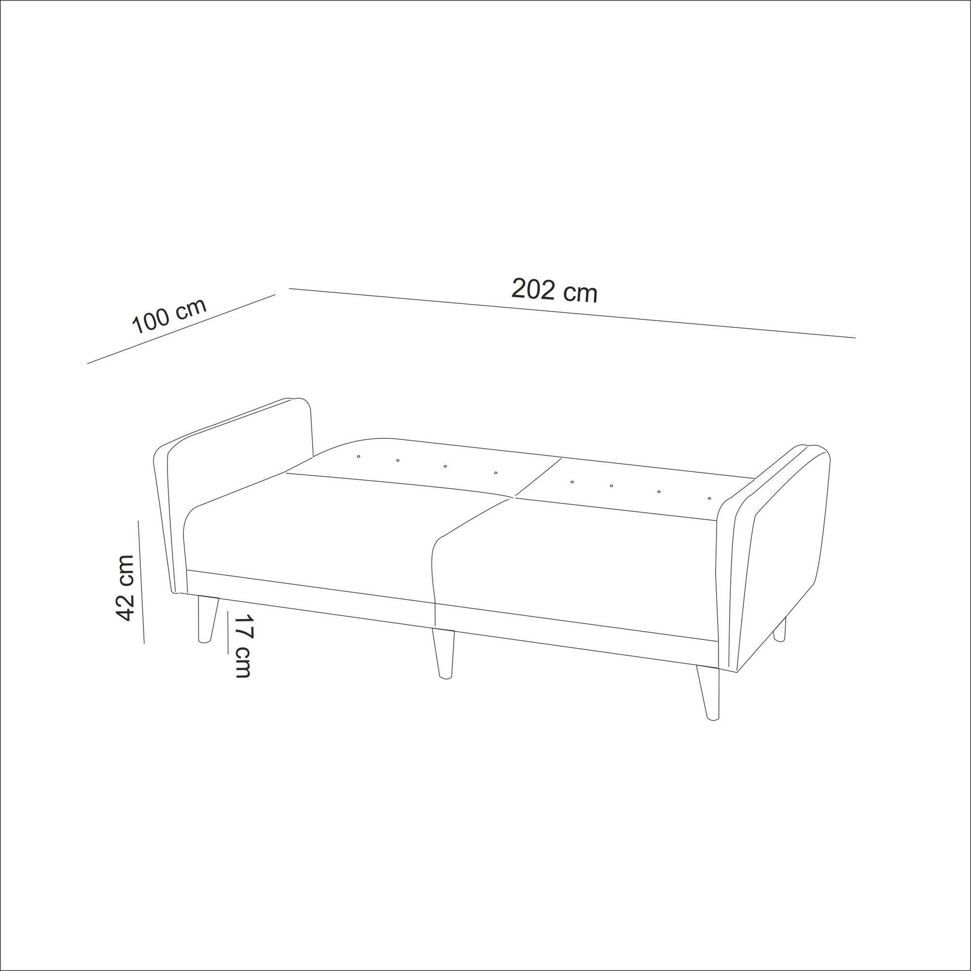 UNQ1323-3-Sitz-Sofa-Bett Decor Skye Sofa