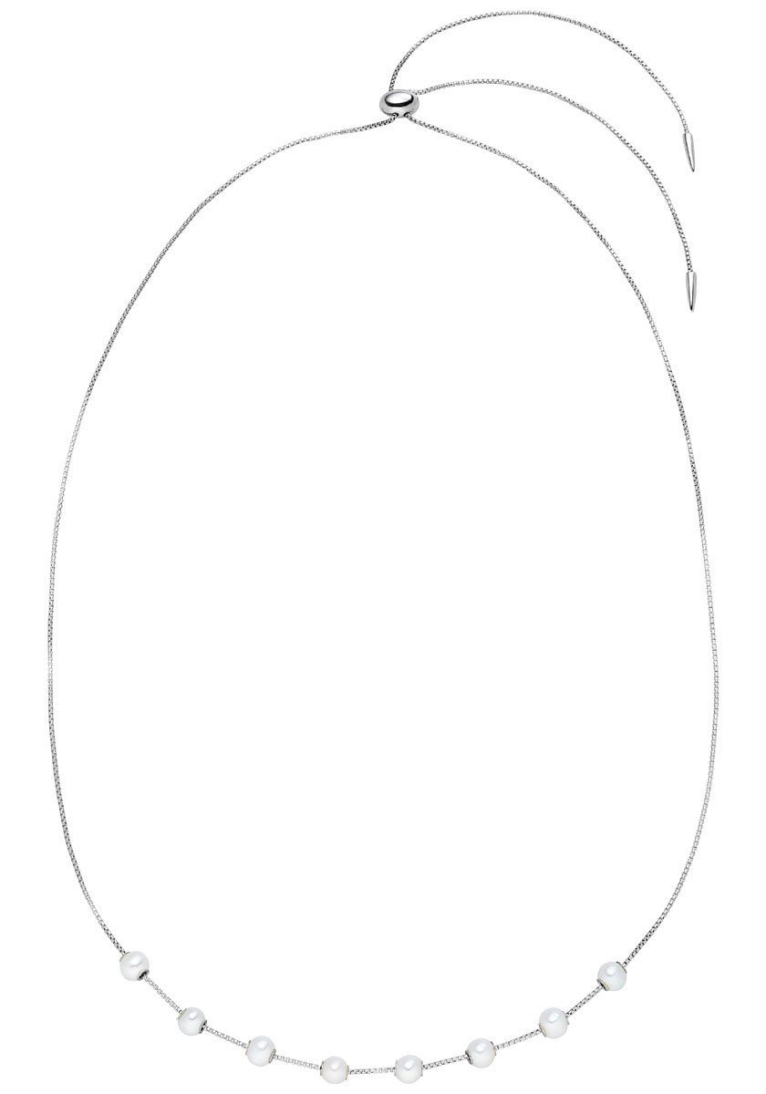 Firetti Perlenkette Schmuck Geschenk Halsschmuck Halskette Silberkette Venezianerkette, Made in Germany - mit Süßwasserzuchtperle