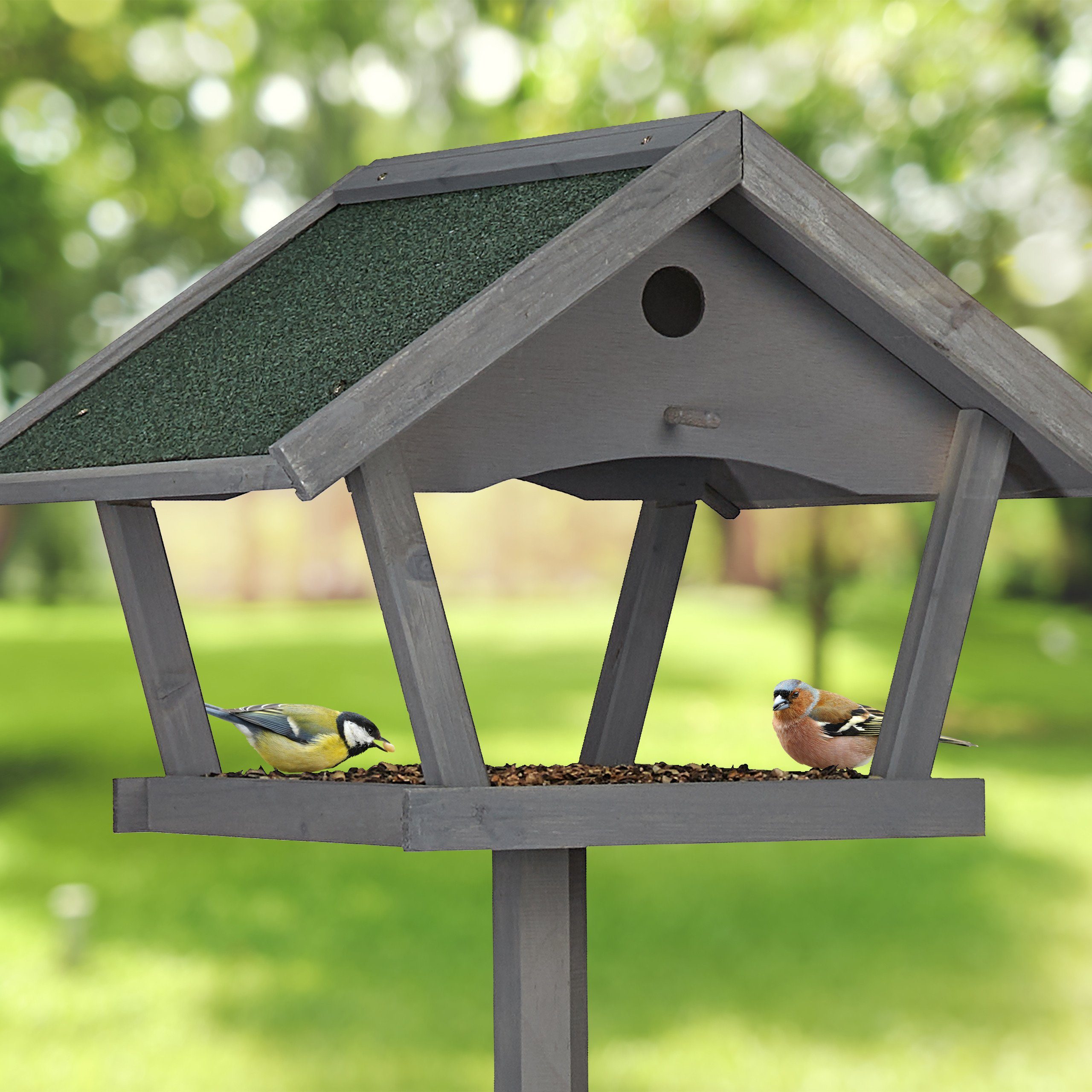 relaxdays Vogelhaus XXL Vogelfutterhaus mit Ständer