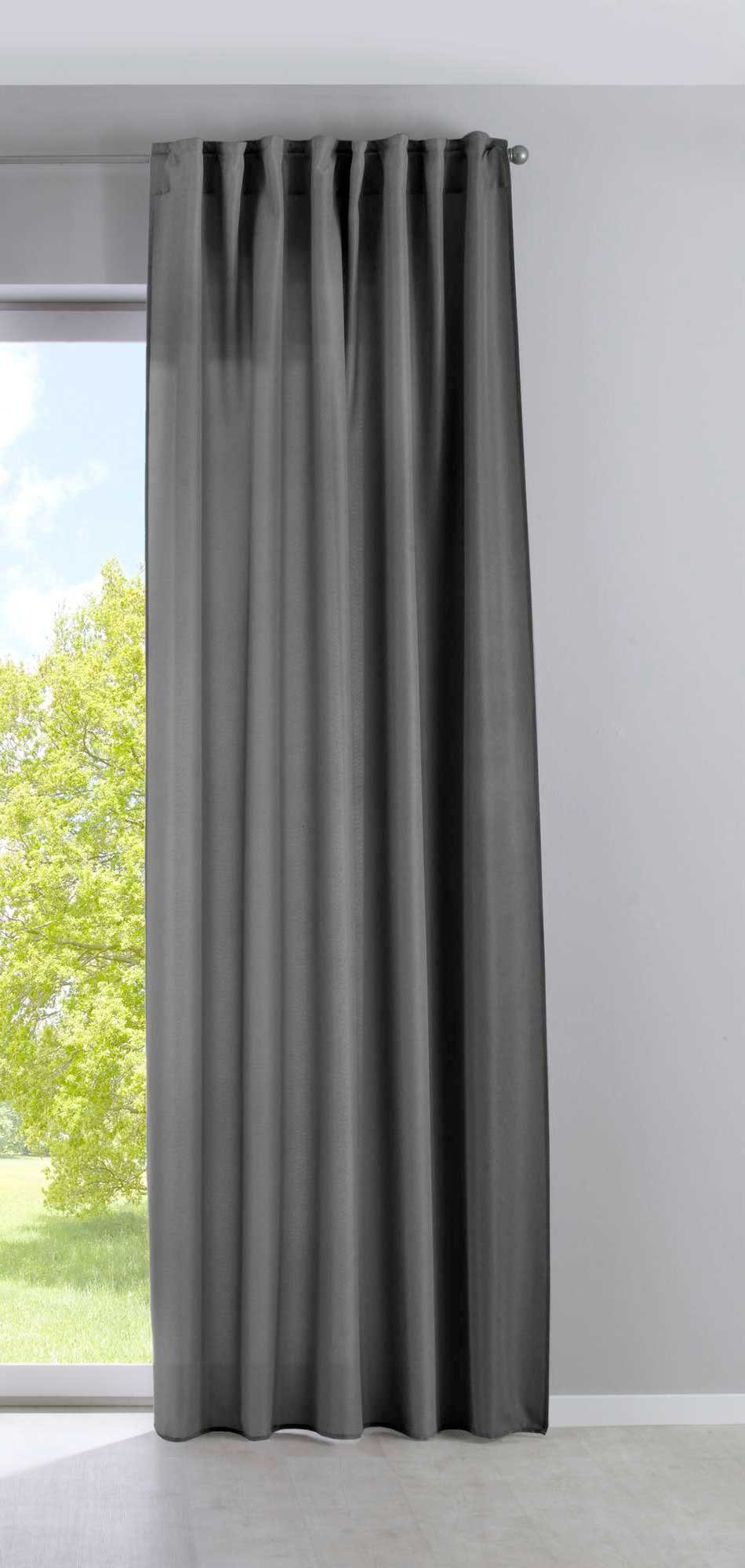 Blickdicht Vorhang, verdeckteSchlaufen Optik Leinen (1 Breit Gardinenbox, Grau St), transparent, extra Cationic 2019037 Meliert »JENA«