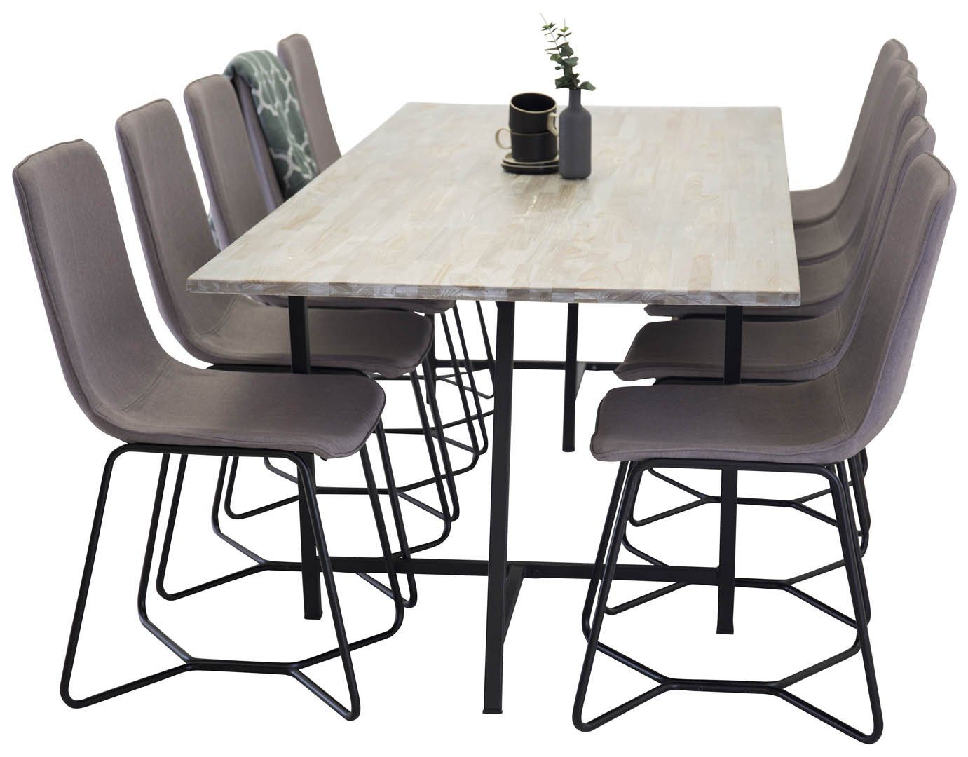 ebuy24 Essgruppe Jepara Essgruppe Esstisch Teak und 10 X-chair Essz, (11-tlg)