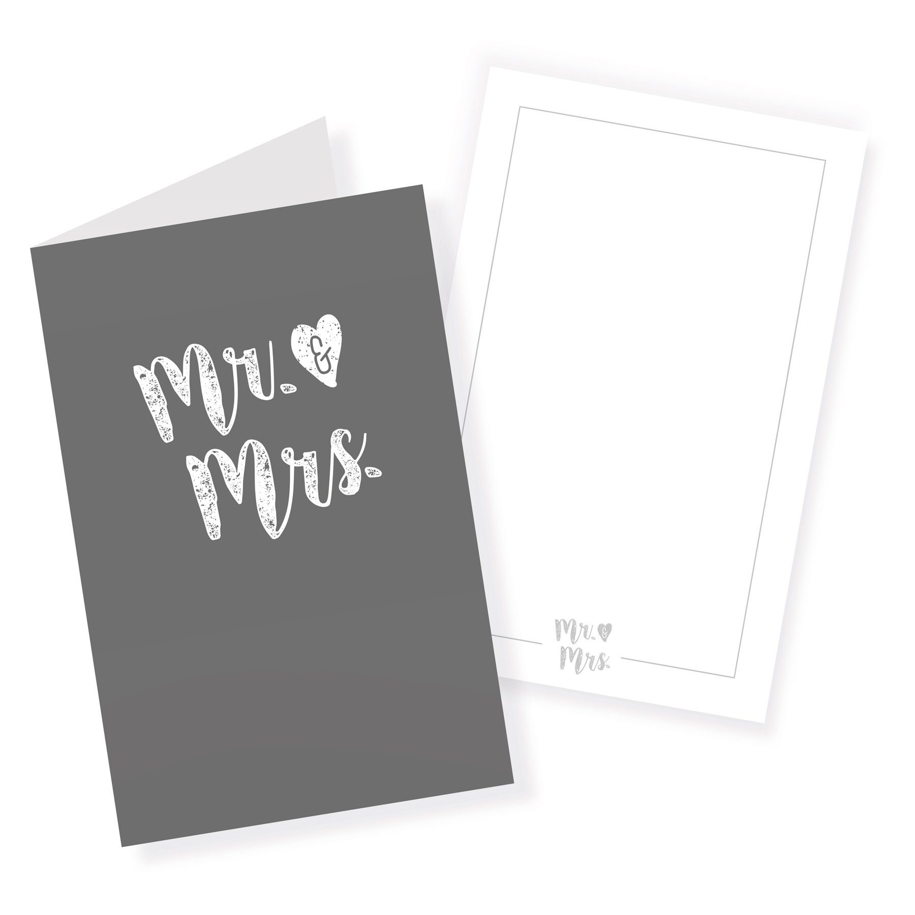 itenga Grußkarten itenga 12x Klappkarte "Mr. & Mrs." Hochzeit mit Einleger DIN A6