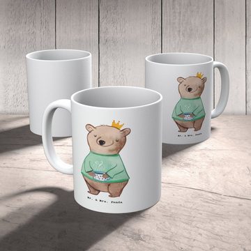 Mr. & Mrs. Panda Tasse Chef Herz - Weiß - Geschenk, Rente, Büro Tasse, Kollege, Kollegin, Un, Keramik, Langlebige Designs