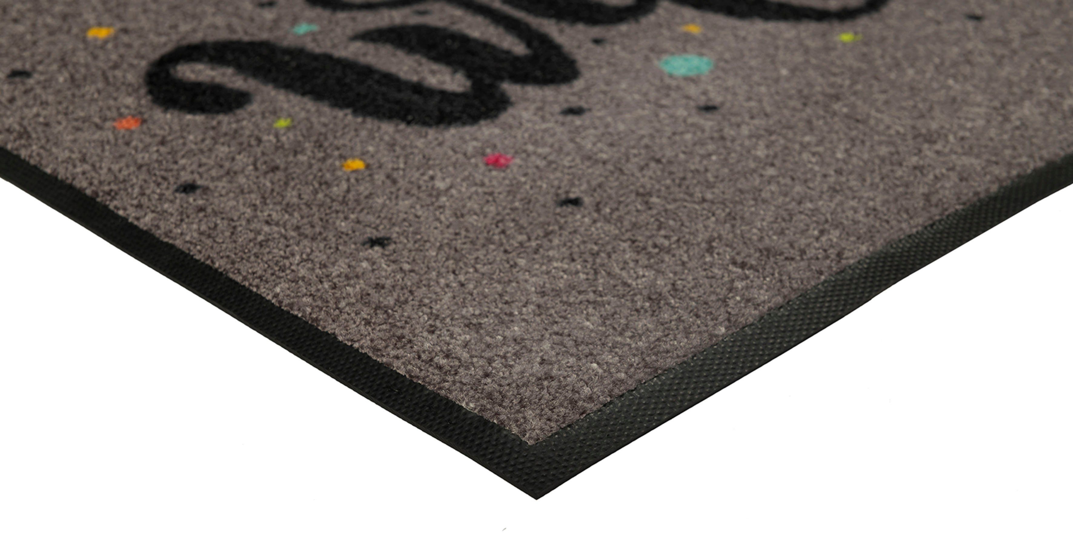 Teppich Welcome Confetti, wash+dry by mm rechteckig, Höhe: 7 Kleen-Tex