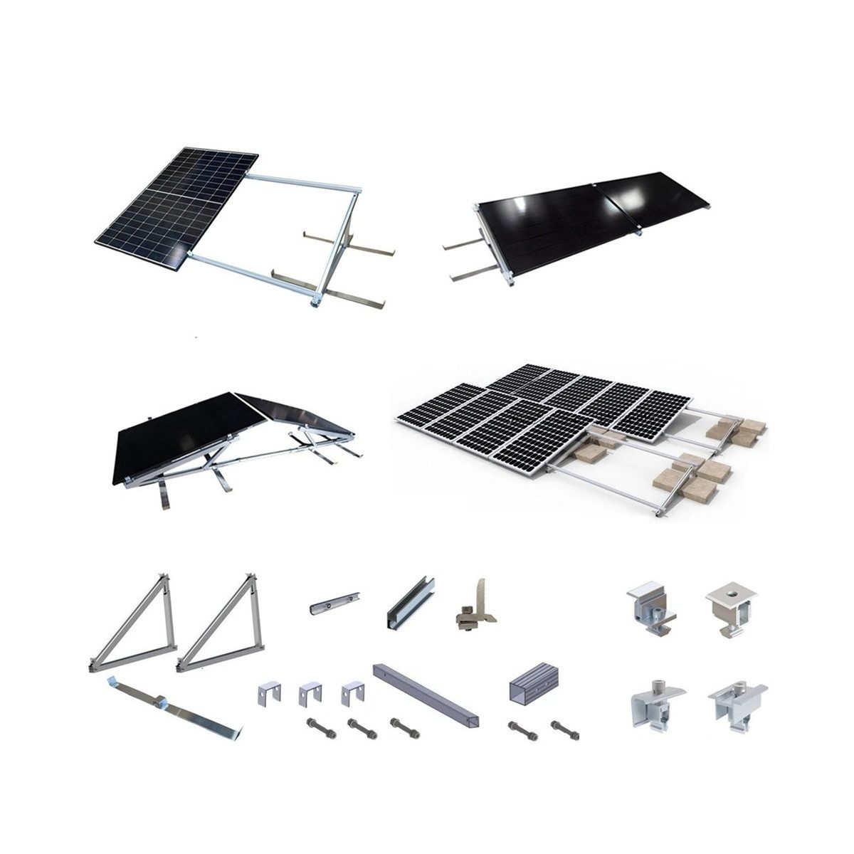 TZIpower Solarmodul-Halterung Solar PV Balkonkraftwerk Halterung Aufständerung Flachdach 10-40°