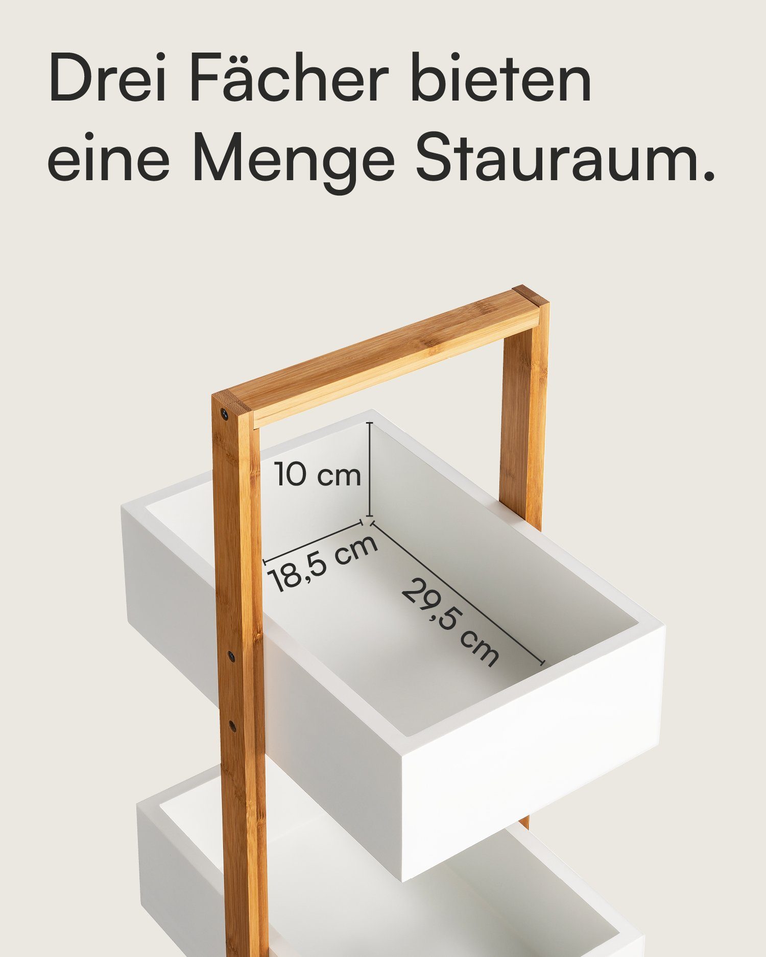 shelfmade Badregal Schmales Badregal Standregal Küchenregal mit 3 Ablagefächern – Bild 4 von 5