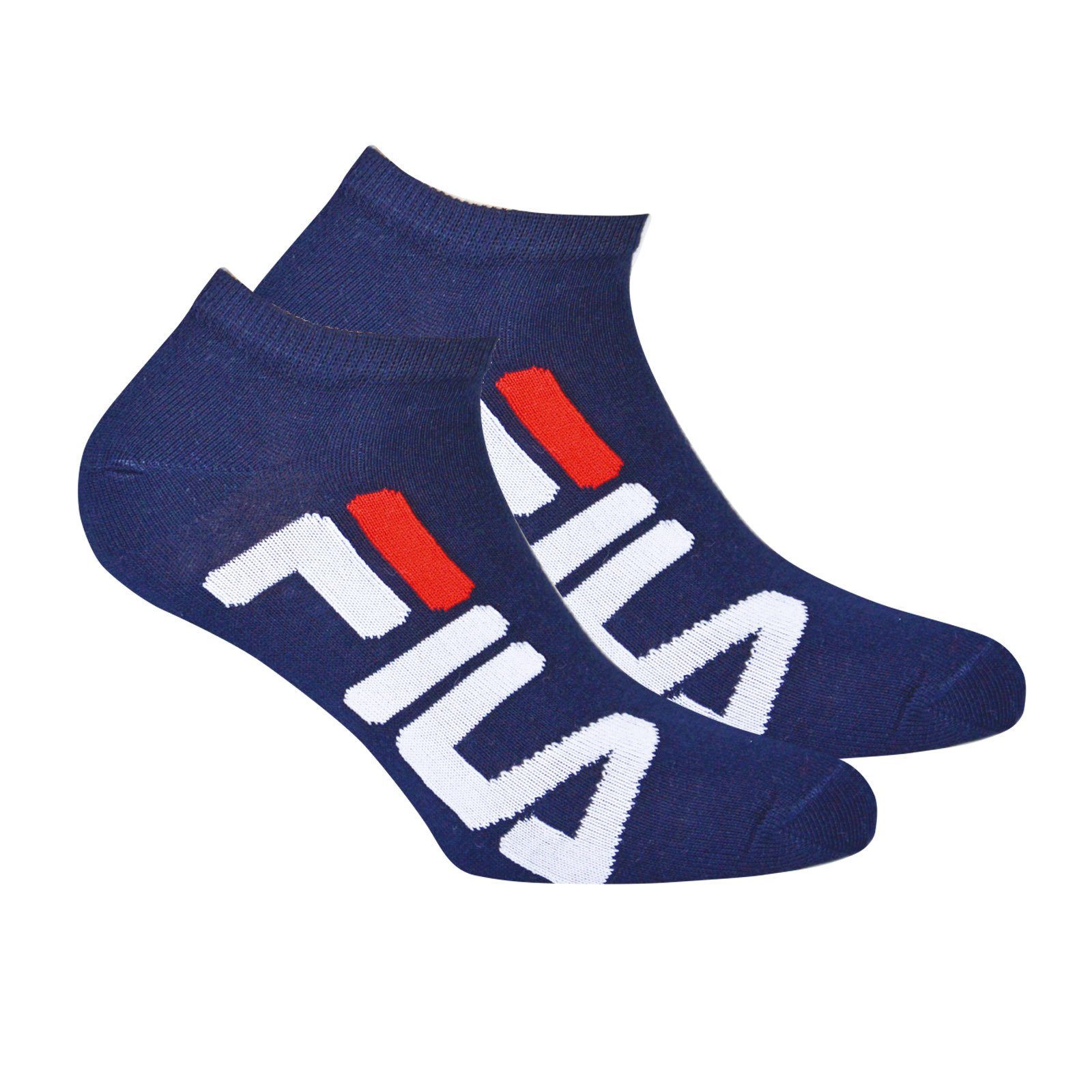 Fila Sneakersocken Unisex, 2 Paar Socken - Invisible Sneakers, Logo Blau