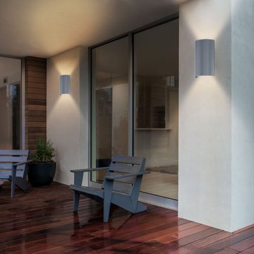 etc-shop Außen-Wandleuchte, LED-Leuchtmittel fest verbaut, Warmweiß, 4er Set LED 5 Watt Outdoor Fassaden Lampe Up Down Leuchte Garten