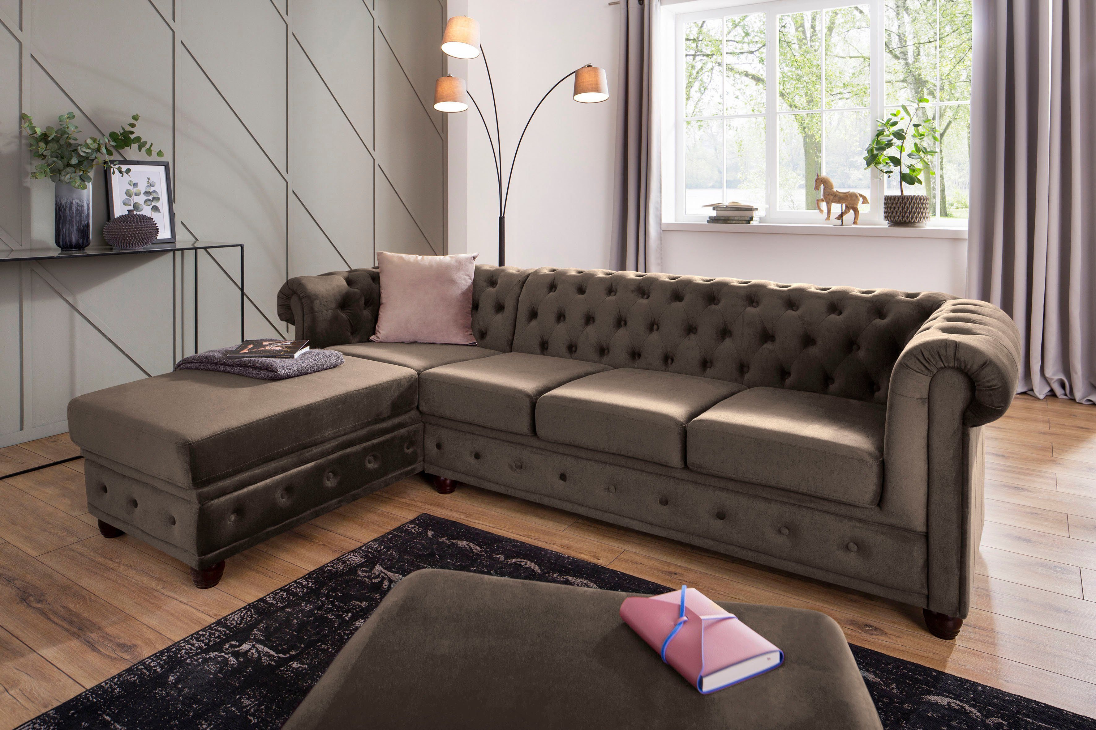 Home affaire Chesterfield-Sofa New Castle L-Form, günstig online kaufen