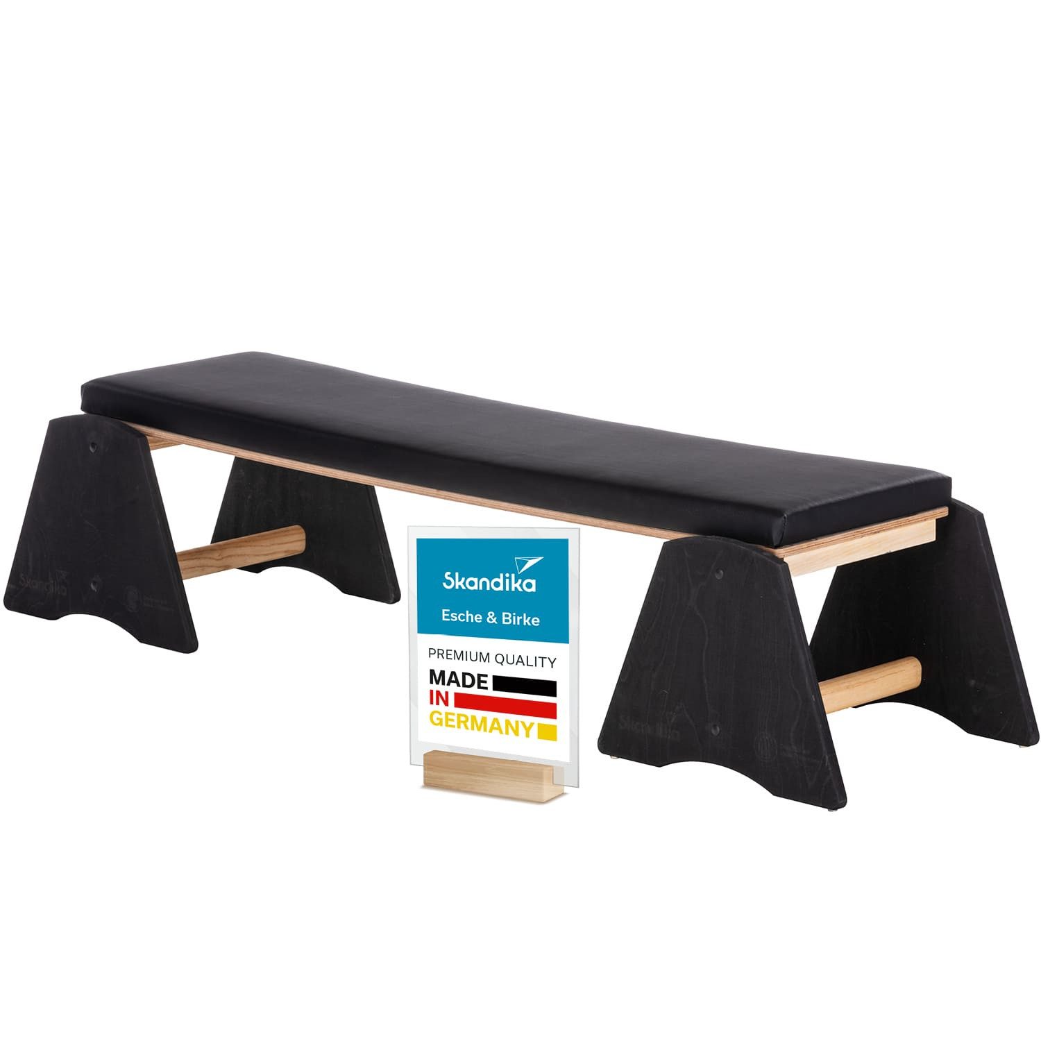 Hantelbank Vira, Schrägbank aus massivem Holz, Made in Germany, 148 x 42 cm