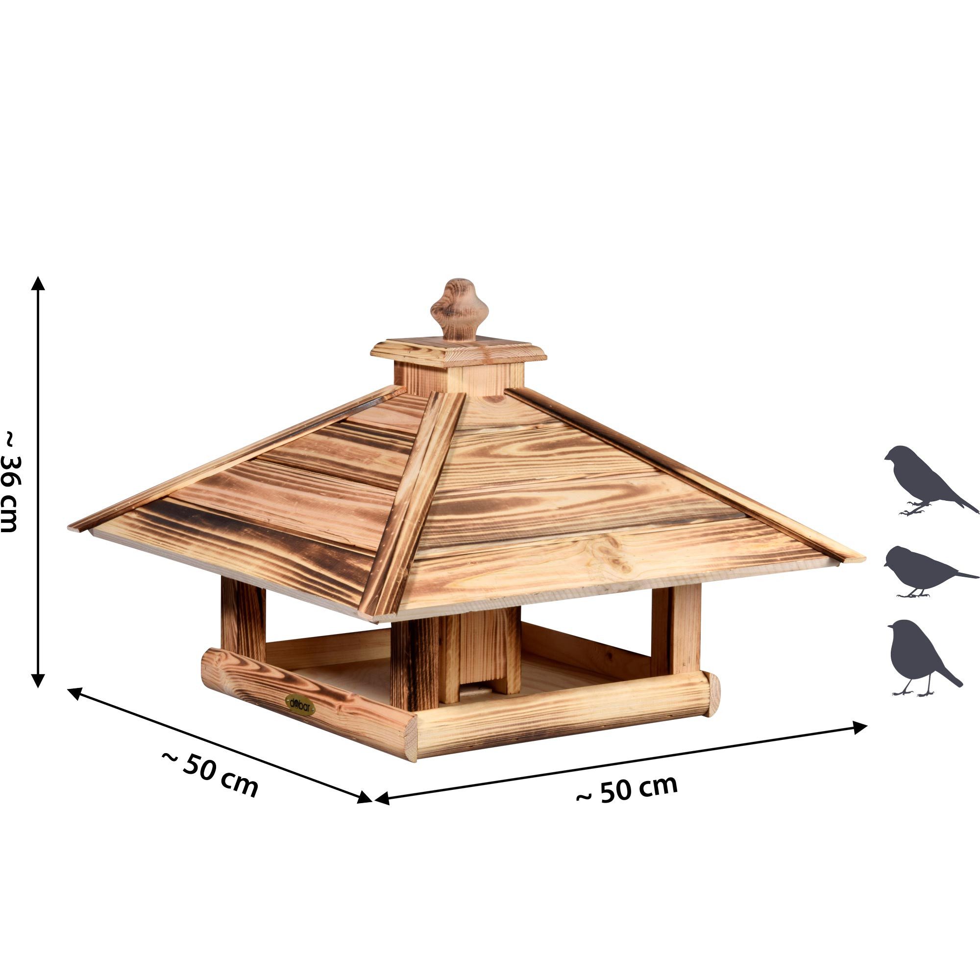 dobar Vogelhaus Vogelhaus quadratisch zum Aufstellen, geflammt