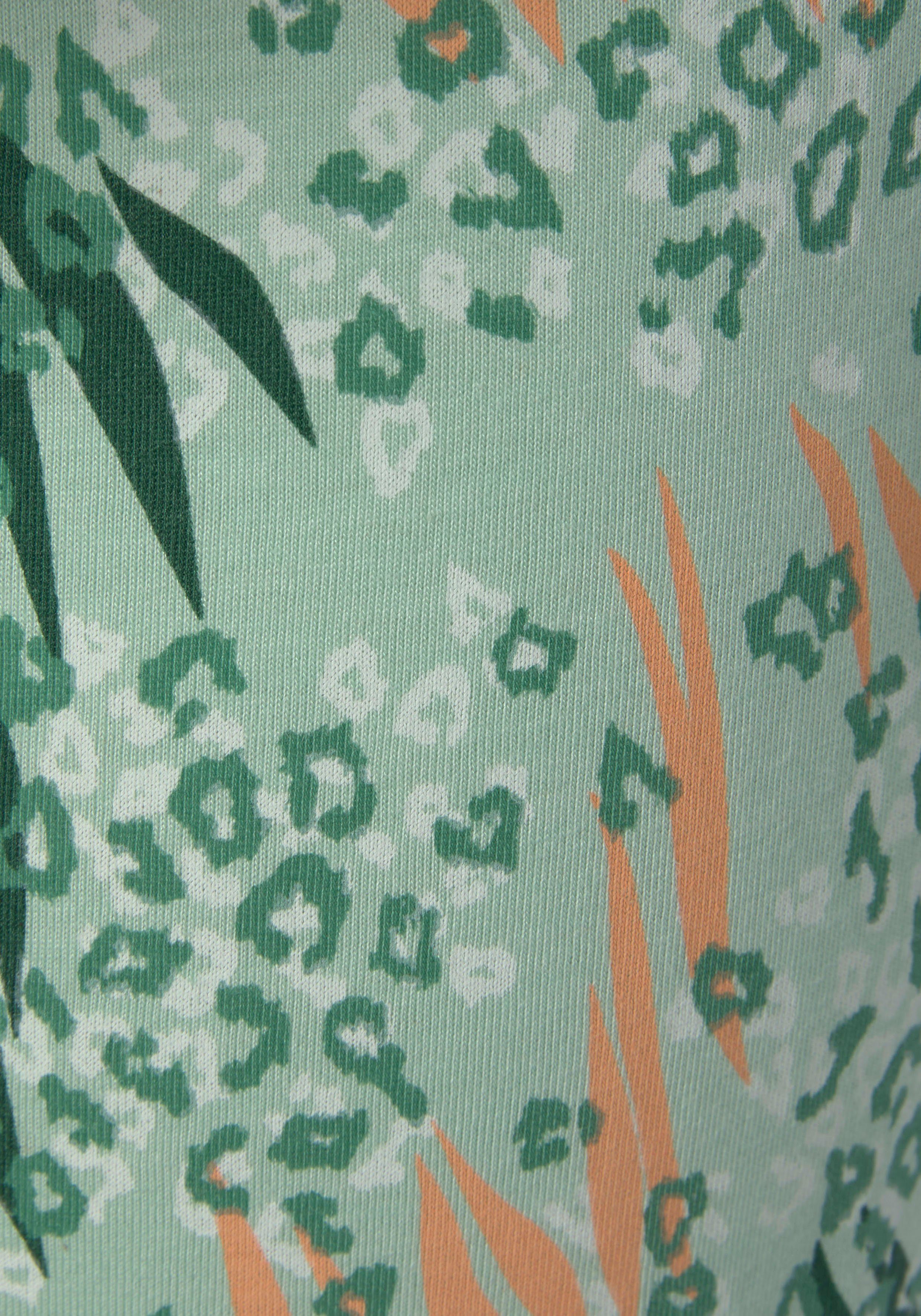 dunkelgrün gemustert Naturprint mit Dreams Vivance tlg) abstraktem (2 Pyjama