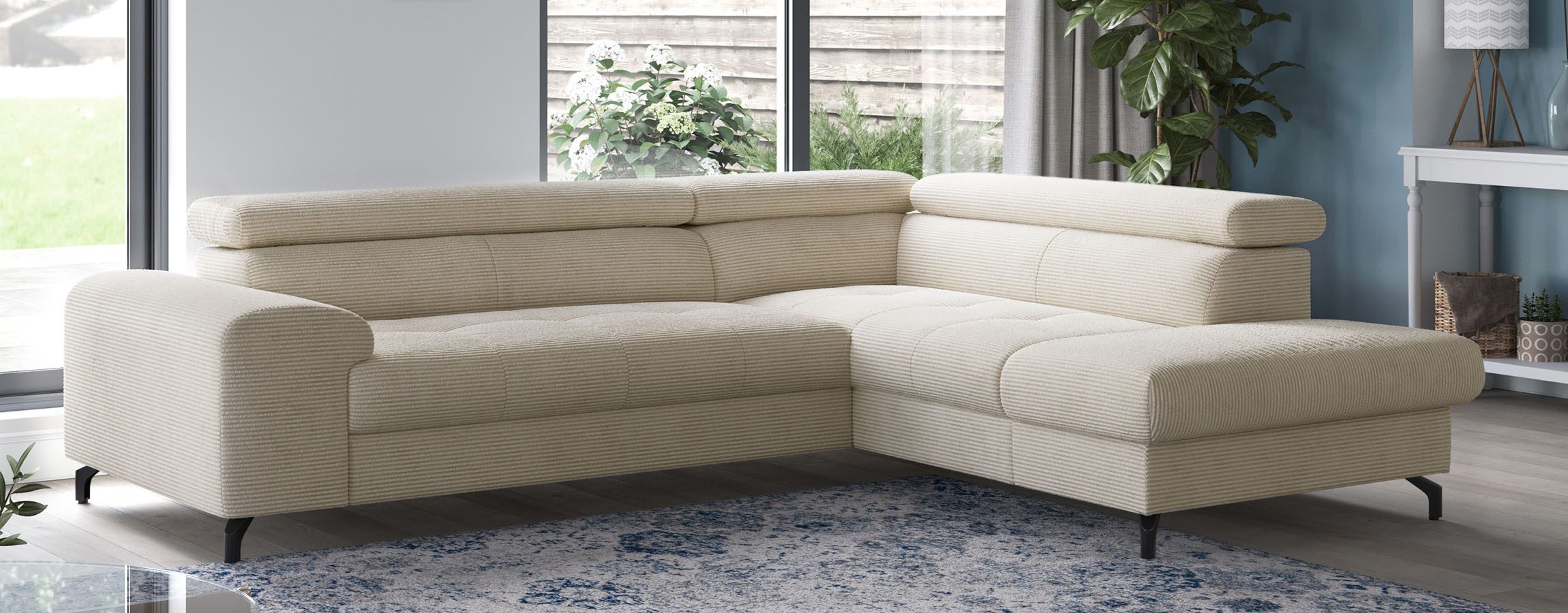 COTTA Ecksofa Aura L-Form, B: 260 cm, mit Bettfunktion, Bettkasten & Kopfteilverstellung