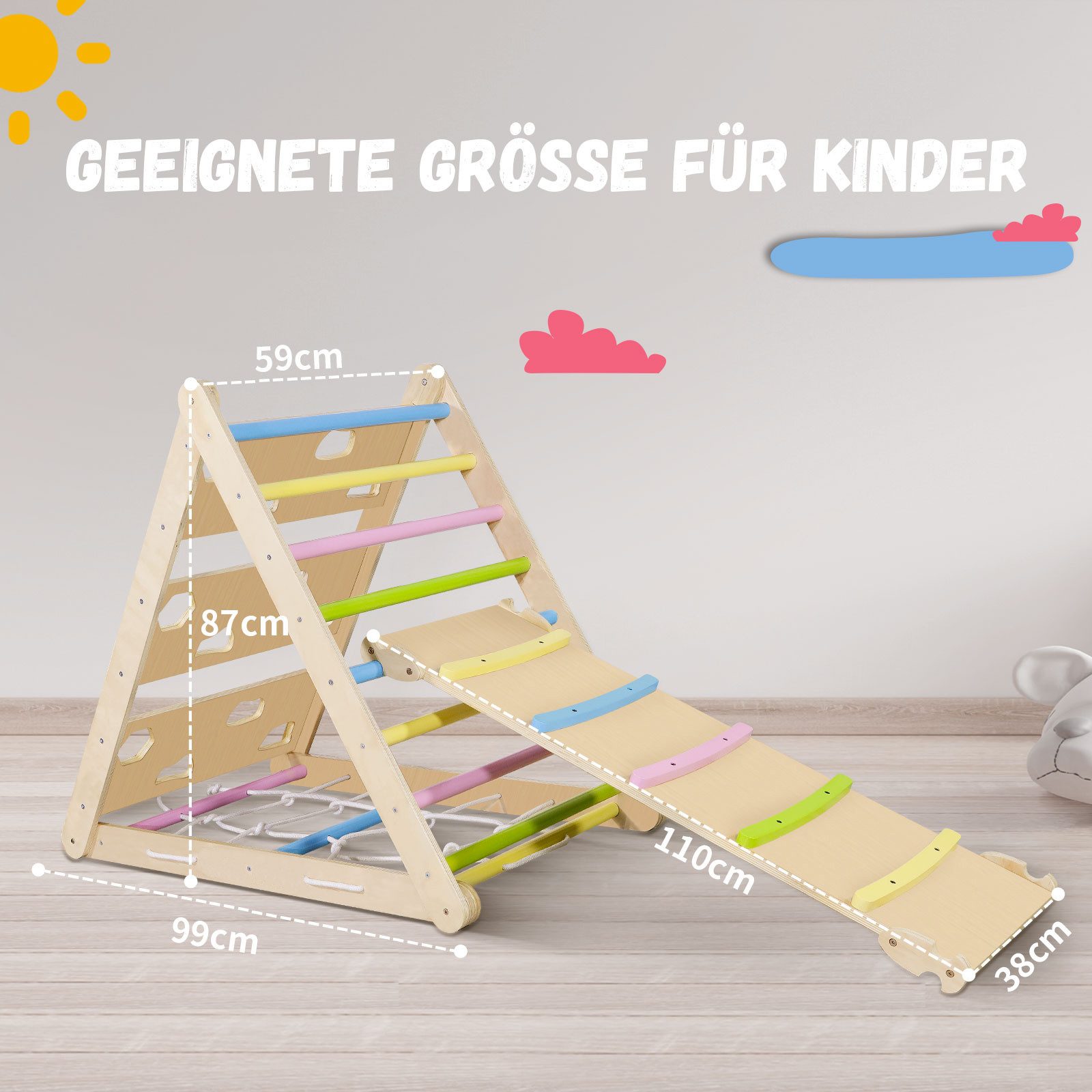 CCLIFE Klettergerüst Kletterdreiecke Pikler Art Rutsche günstig online kaufen