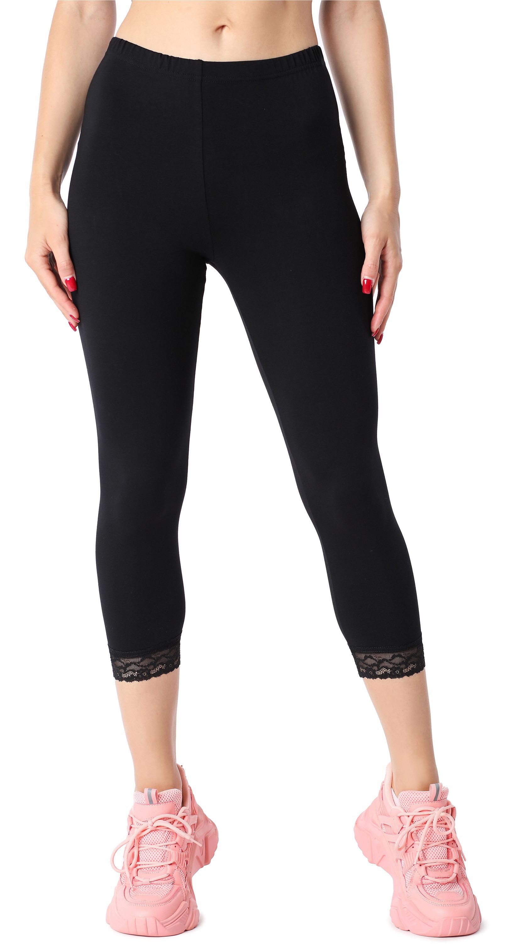 Leggings Damen 3/4 Capri Hose BLV50-224