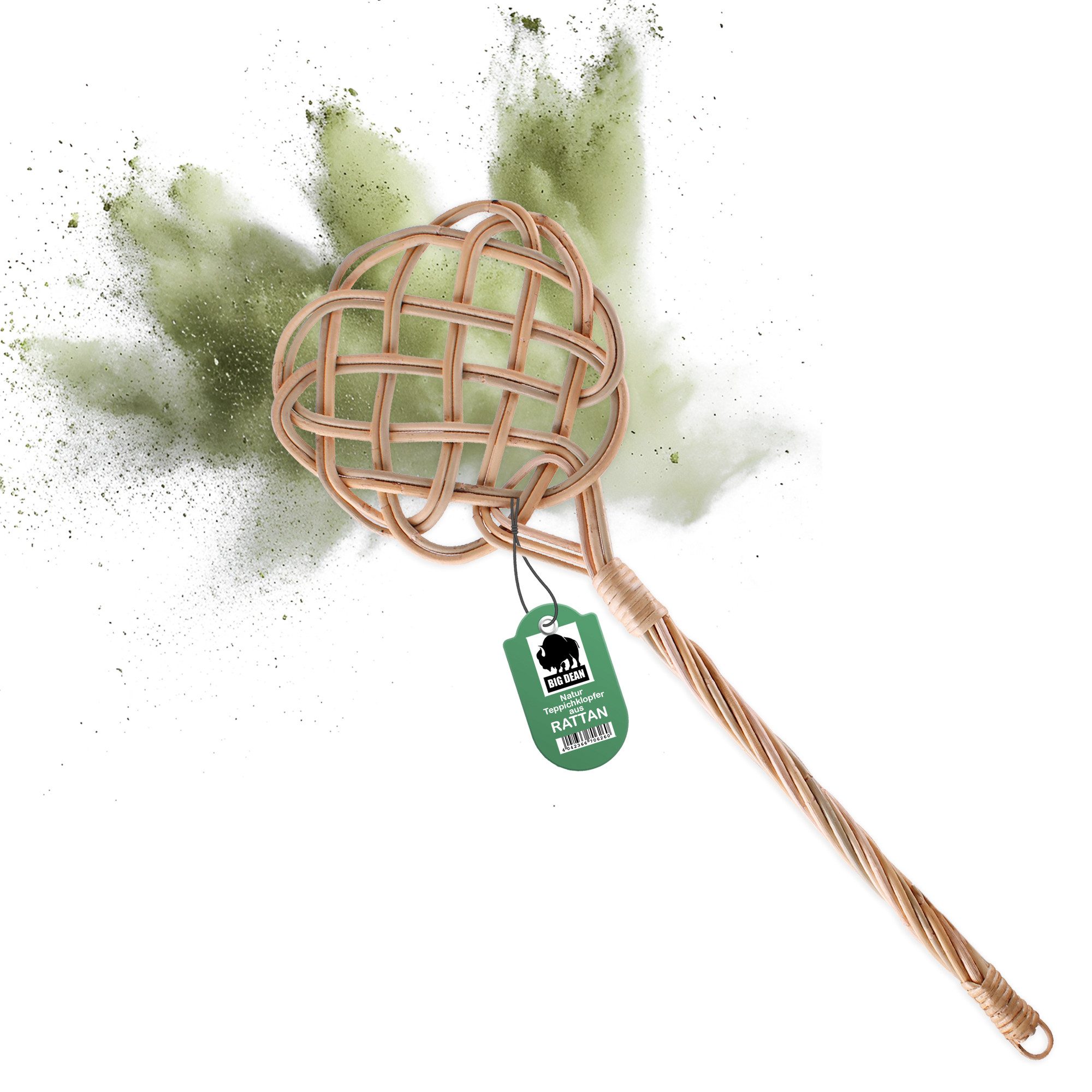 BigDean Teppichkehrer Teppichklopfer handgefertigt aus Rattan – stabil & robust, ., (Packung, 1-tlg., Tepischklopfer), Stabil, Robust, Vielseitig Einsetzbar, Komfortabel