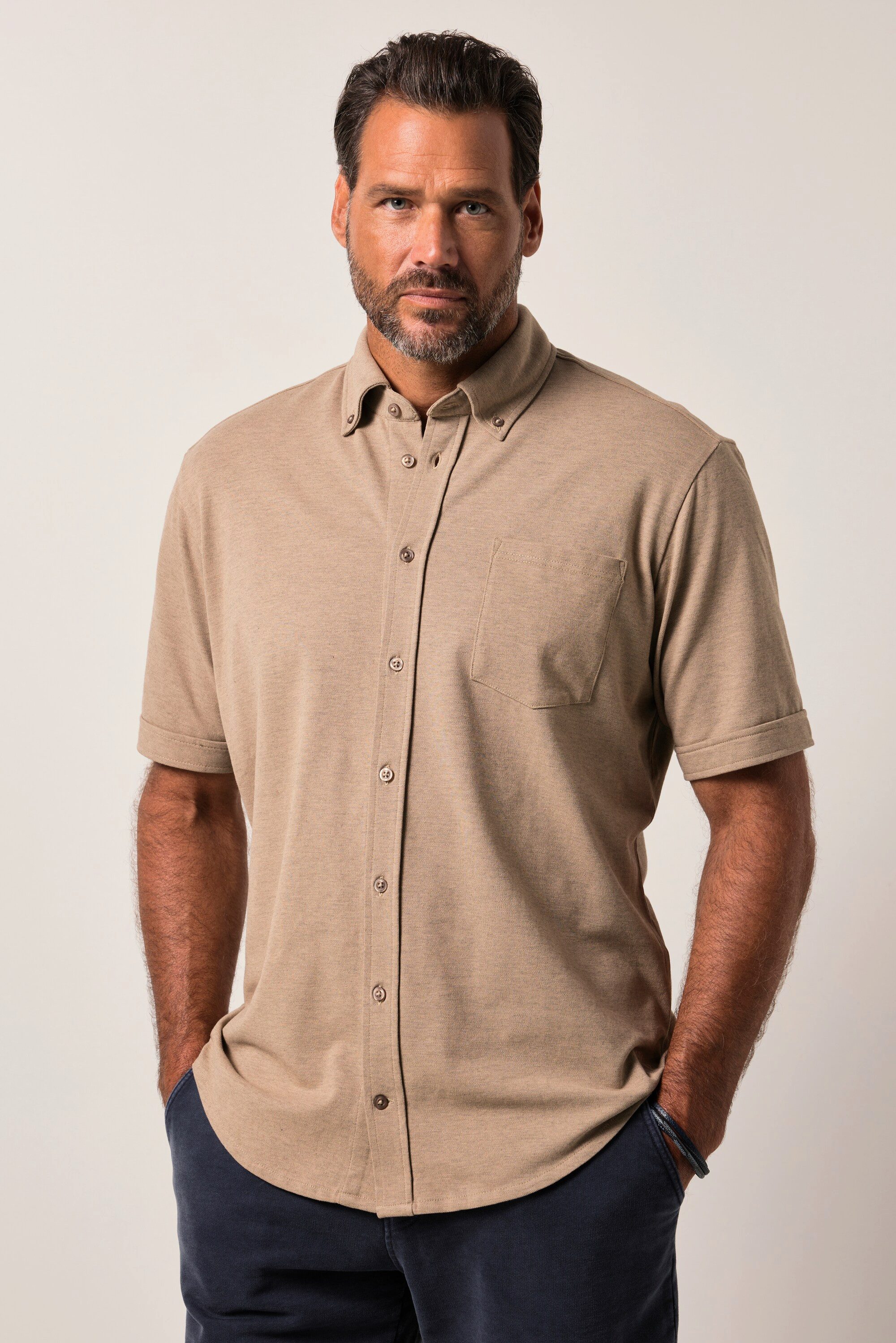 JP1880 Kurzarmhemd JP 1880 Piqué-Hemd FLEXNAMIC® günstig online kaufen
