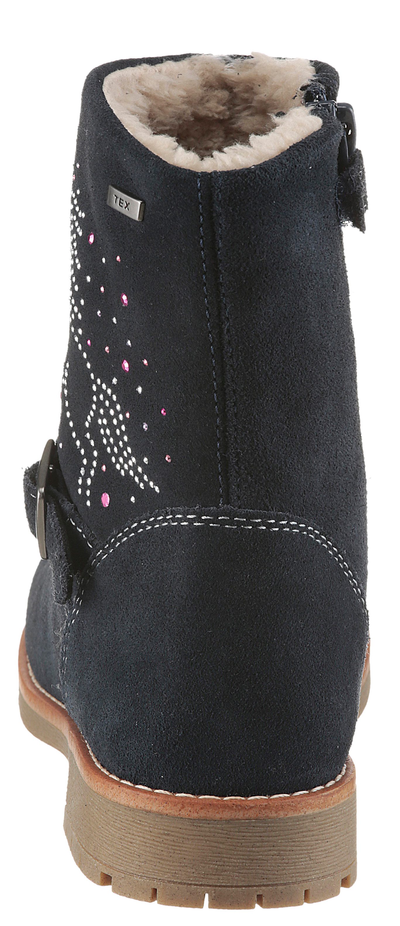 Lurchi Furi-TEX Winterstiefel Reißverschlussstiefel, Boots mit funkelnden Nieten und Strasssteinen