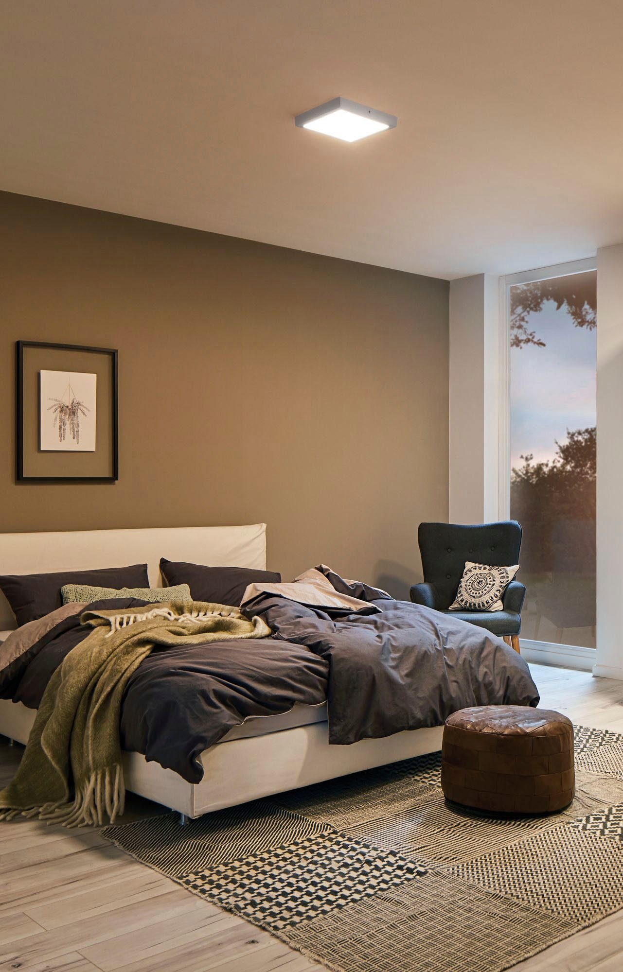 Paulmann LED Panel Atria, LED fest integriert, Warmweiß, Atria eckig 300x300mm 16,5W 2.700K, 230 V, Kunststoff