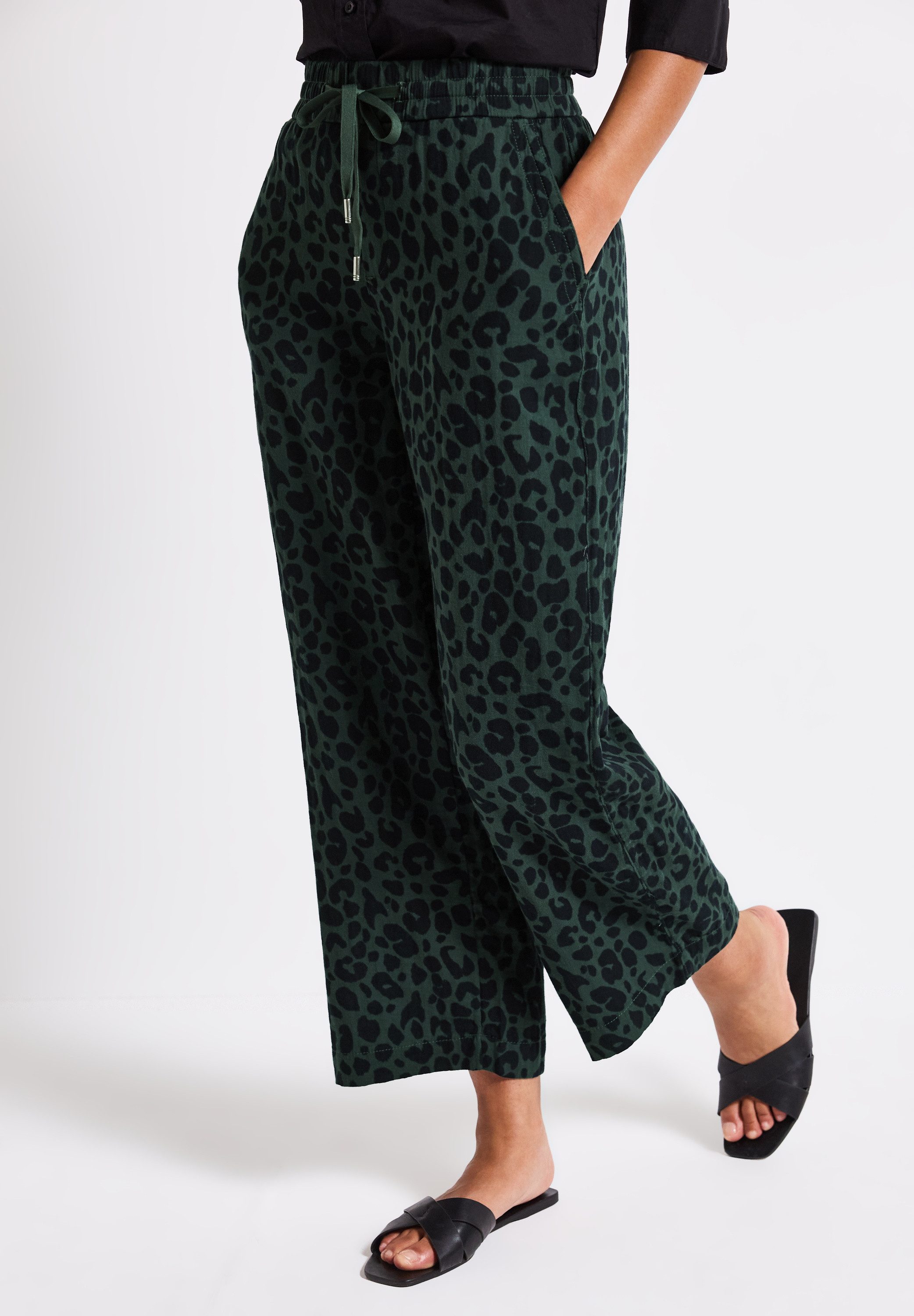 STREET ONE Stoffhose Sommerhose gemustert, im Musselin-Look günstig online kaufen