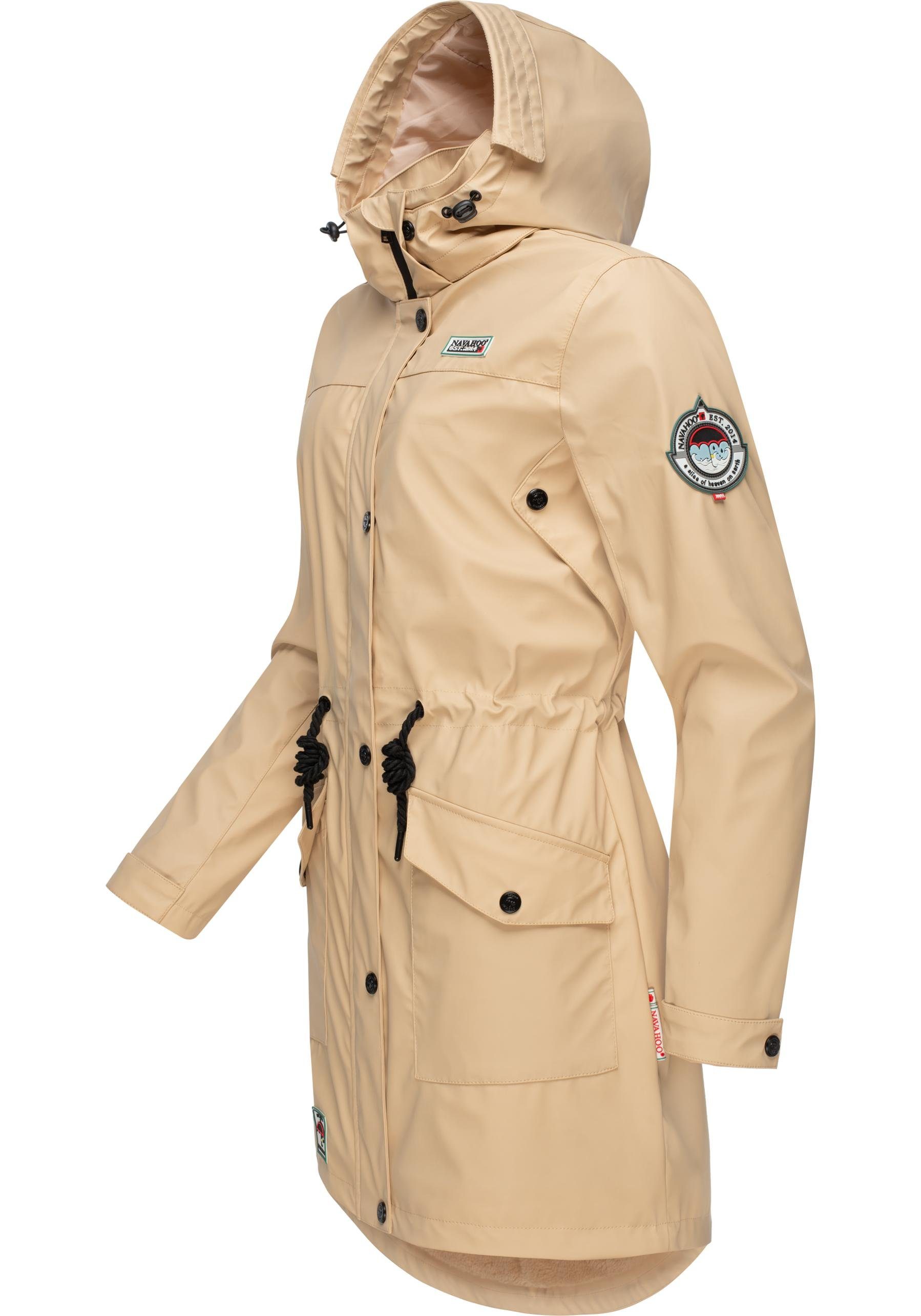 Navahoo Outdoorjacke Deike Damen Outdoor Regenmantel beige modischer