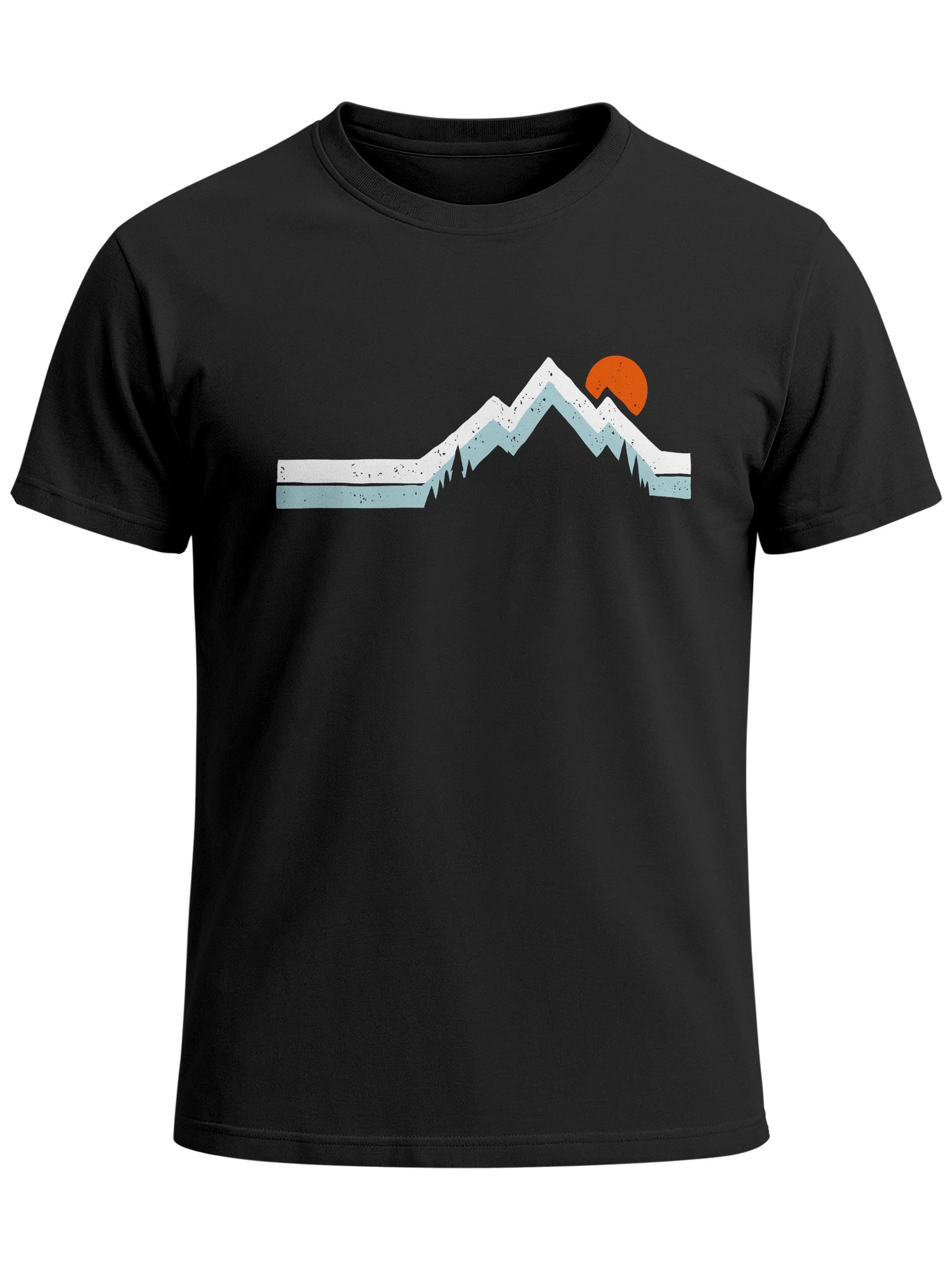 Neverless Print-Shirt Herren T-Shirt Berg Wandern Natur Outdoor Printshirt mit Aufdruck mit Print