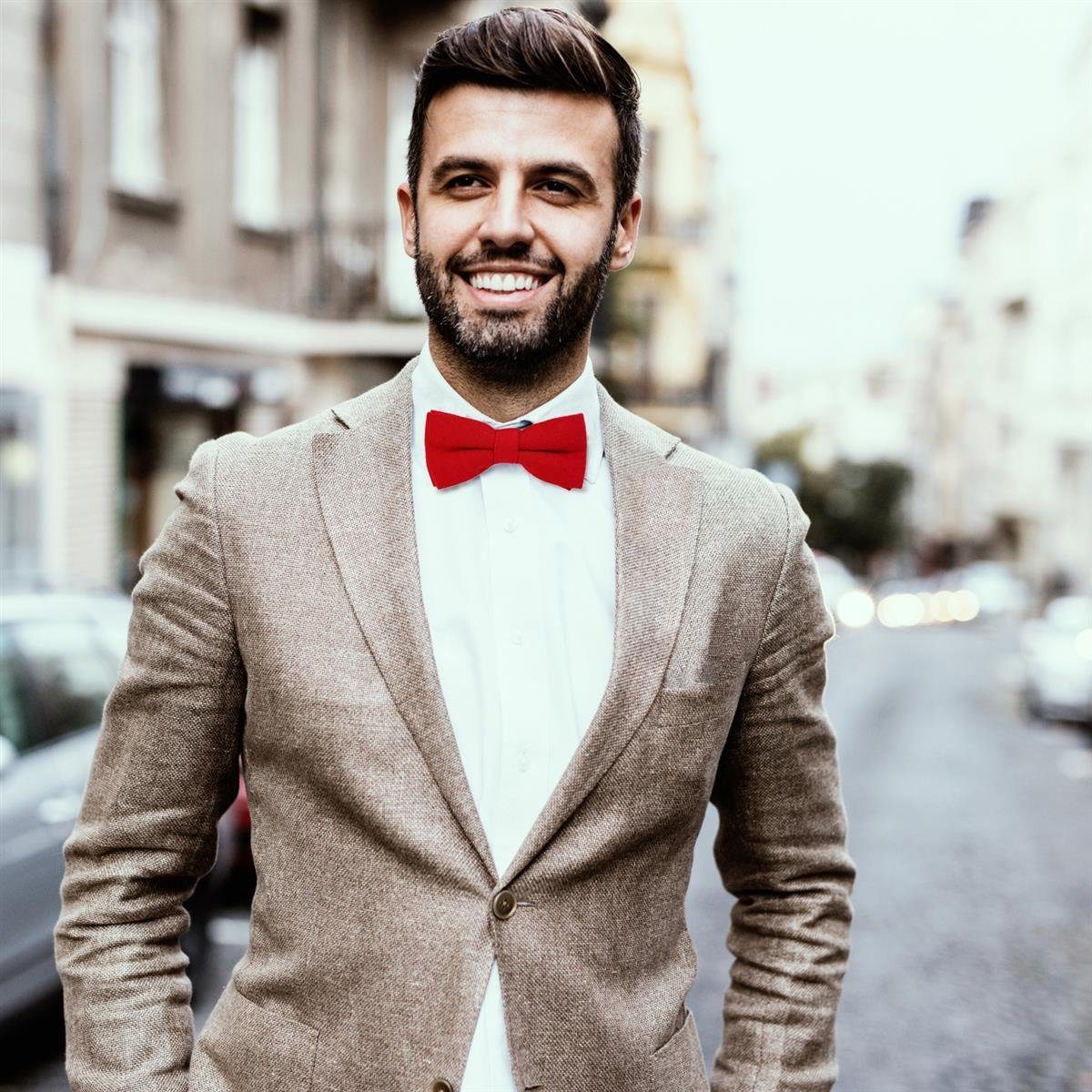 DonDon Fliege DonDon Herren Fliege 12 x 6 cm Baumwolle (Packung, 1-St) bereits gebunden, verstellbar, Tweedlook