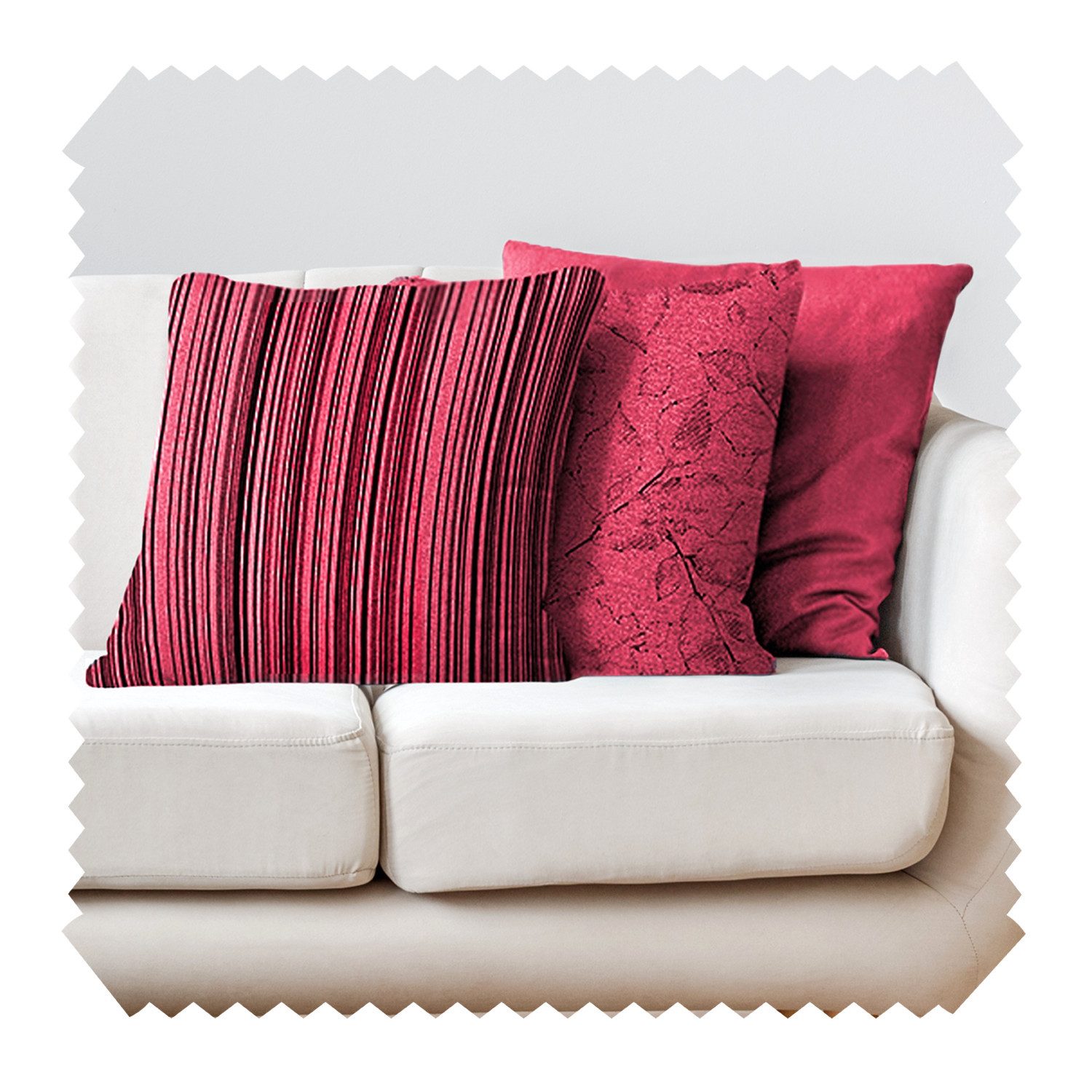 Dekokissen 3er-SET DEKOKISSEN MALCHIN Kuschelweiche Sofakissen - Kissenbezug in 4