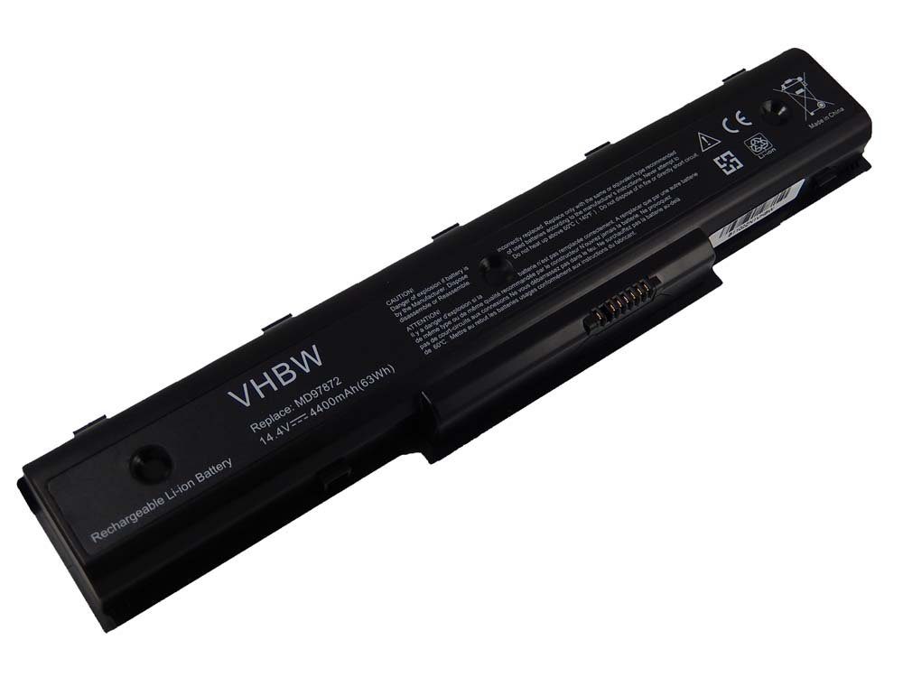 vhbw Akku passend für Medion Akoya E7218, P7624, P7812 Notebook, Netbook Laptop-Akku Akku Li-Ion 4400 mAh (14,4 V, 1 St), Leistungsfähiger Austausch-Akku für Notebook, Wiederaufladbar, Jede