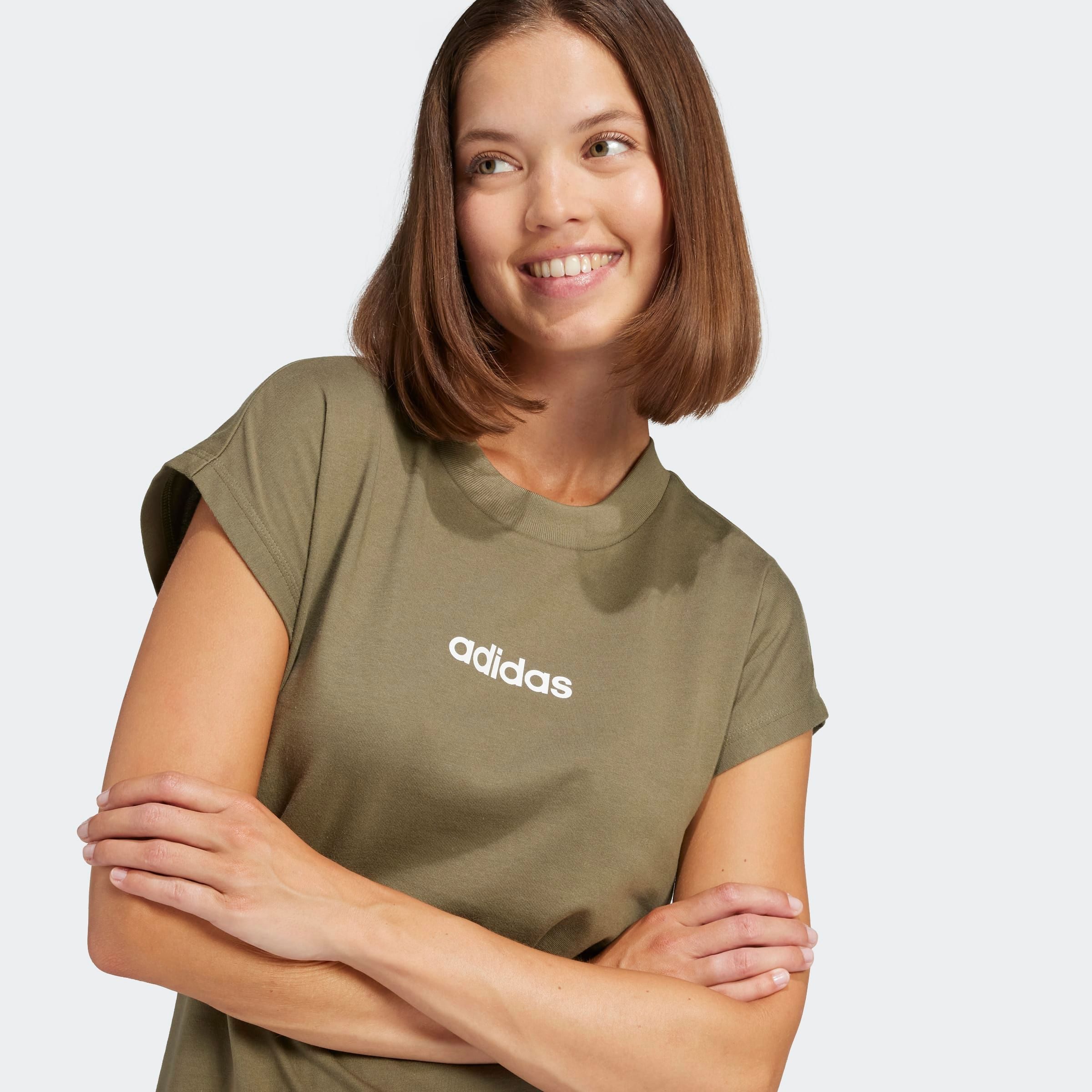 adidas Sportswear T-Shirt ESSENTIALS LINEAR COTTON sportlicher Stil, Kurzarm, ohne Verschluss, aus Baumwolle – Bild 4 von 5