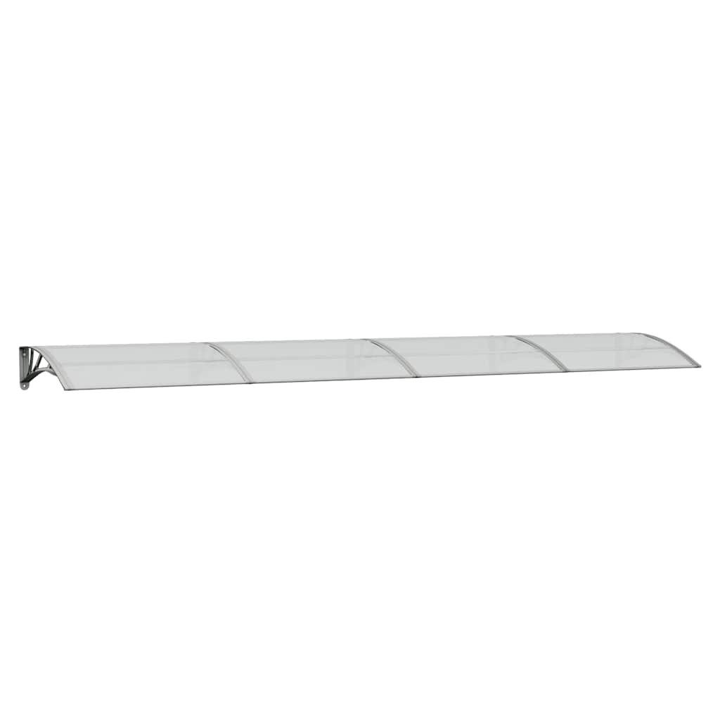 vidaXL Markise Türvordach Grau und Transparent 400x75 cm Polycarbonat (1-St)