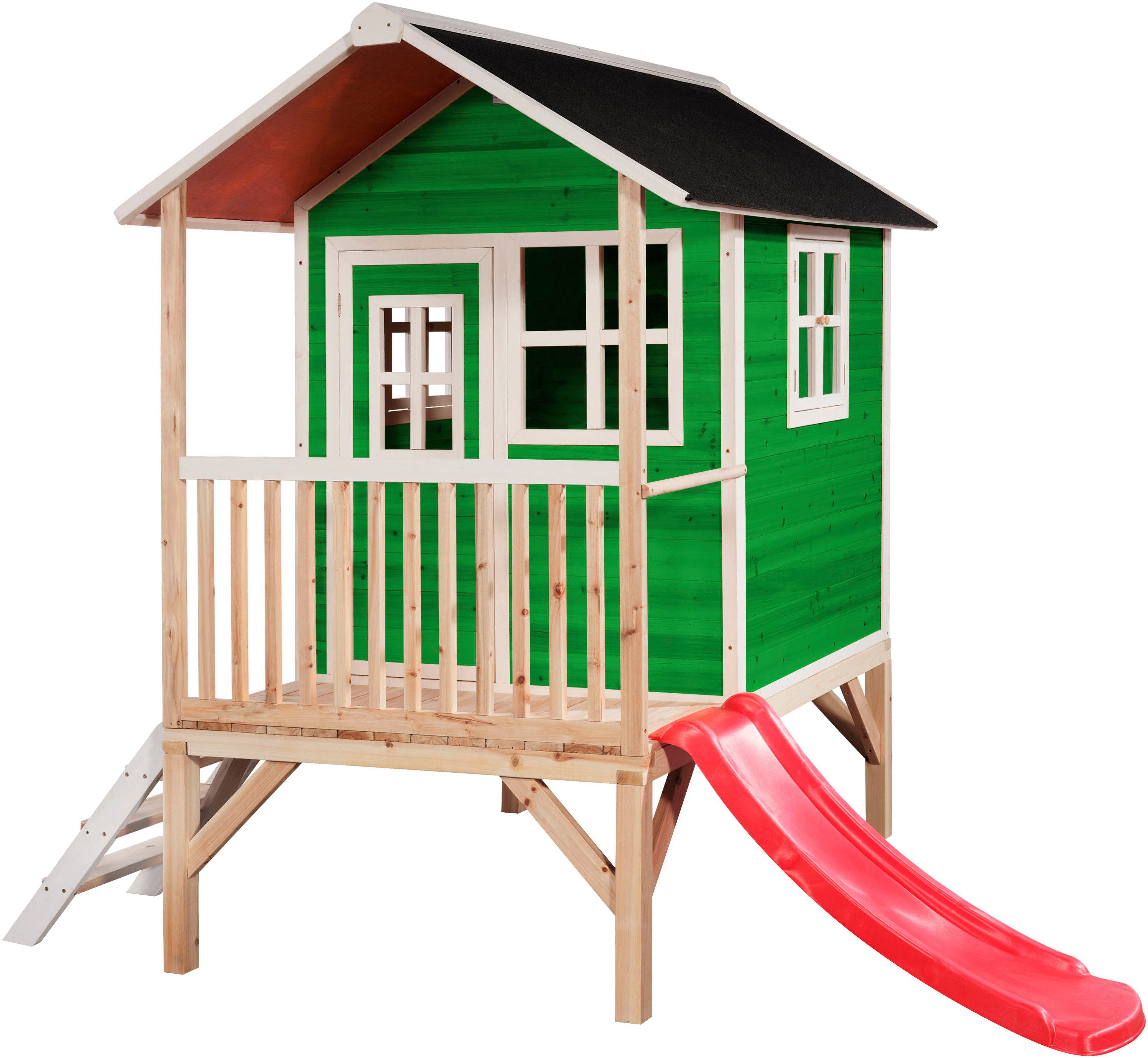 EXIT Spielhaus Loft 300, grün, FSC® - schützt Wald; mit Rutsche