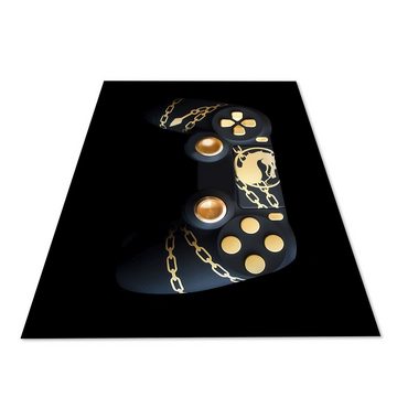 Teppich Controller Design für Gamer Läufer 7x Größen 3D Effekt Schwarz, Jungengel Textilien, Höhe: 6 mm, Universell einsetzbar, Fußbodenheizungsgeeignet