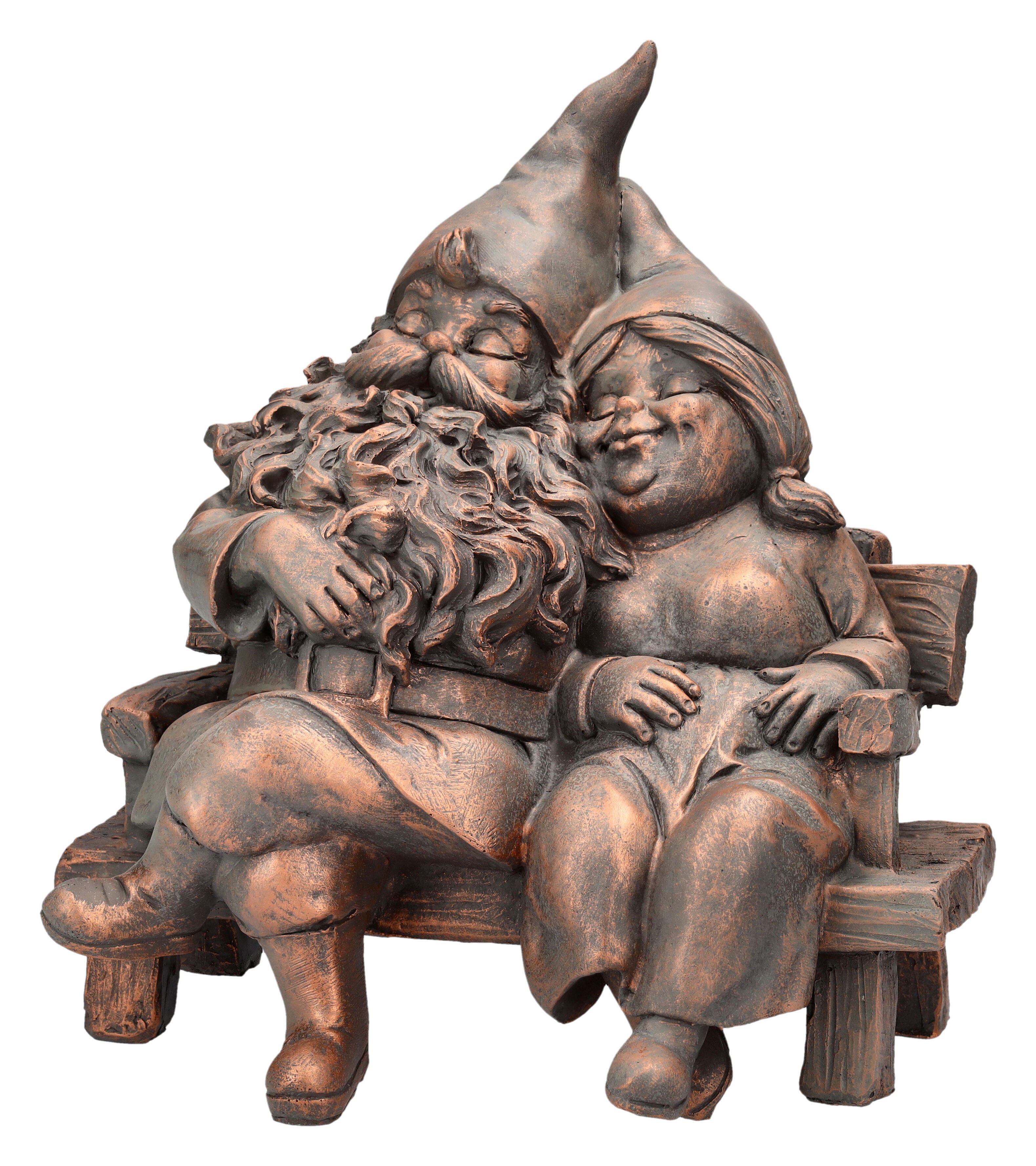 Figuren Shop GmbH Gartenzwerg Gartenzwerg Figur - Paar auf Bank - Fantasy D günstig online kaufen
