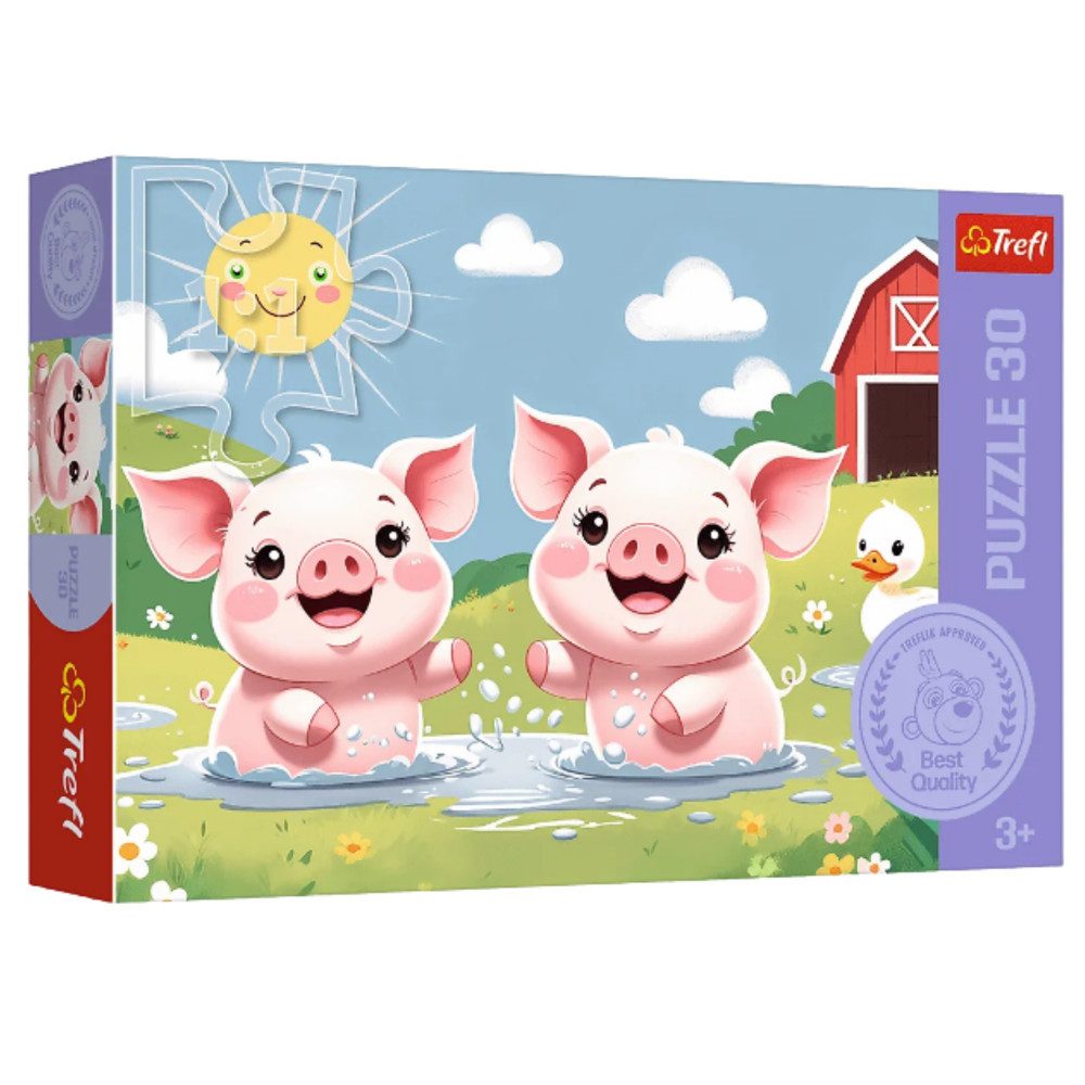 Trefl Puzzle Kinderpuzzle Legespiel Bauernhofmotiv, 30 Puzzleteile, 30 Teile, Bauernhofmotiv, kalandriertes Papier