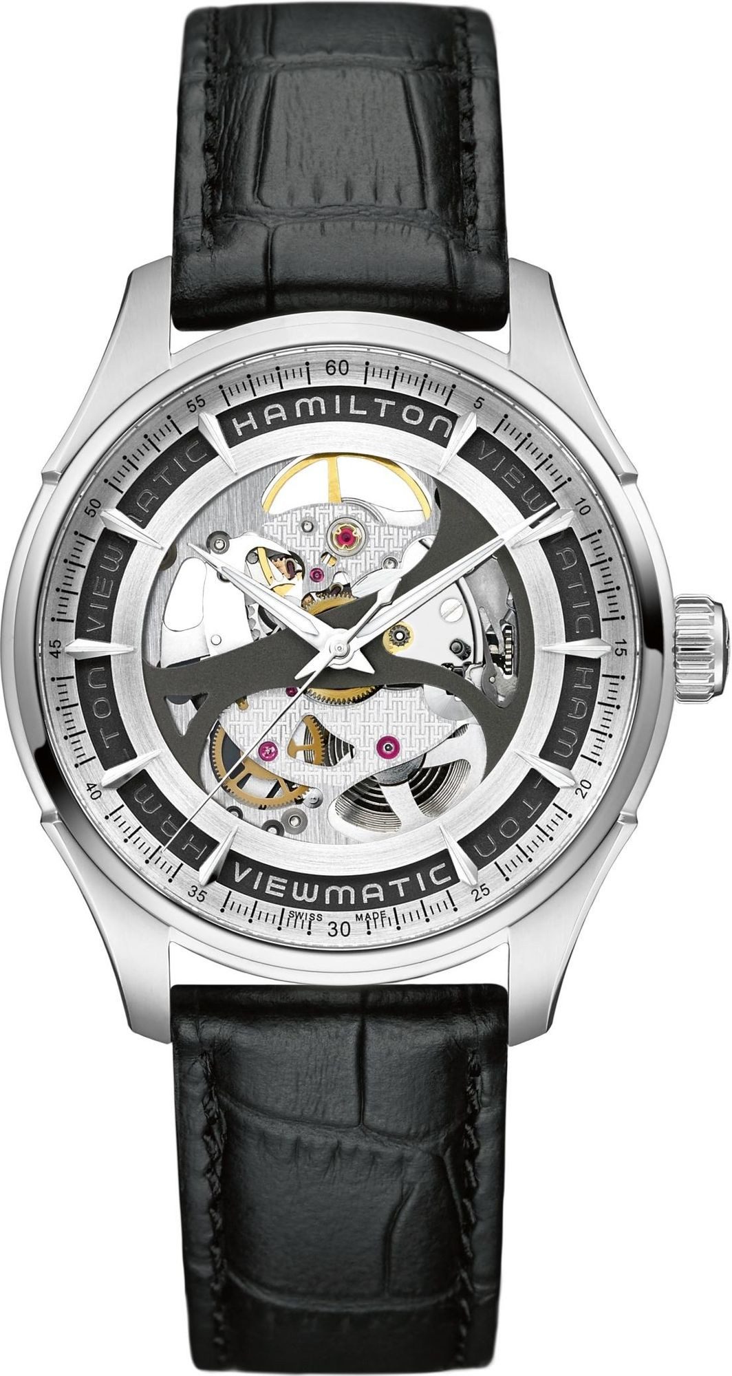 Hamilton Automatikuhr Jazzmaster Viewmatic Skeleton Gent Herren Automatikuhr, Skelettiertes Ziffernblatt