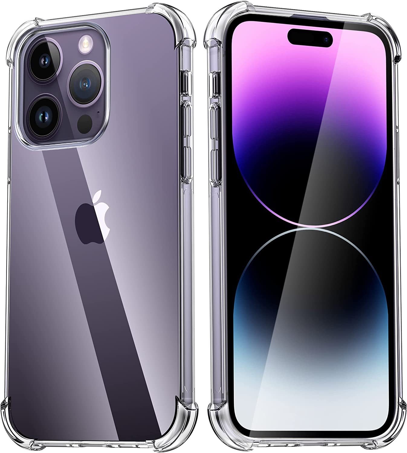 Wisam Smartphone-Hülle Wisam® Apple iPhone 14 Pro 6.1" Anti Shock Silikon Case Clear Hülle 15,49 cm (6,1 Zoll)