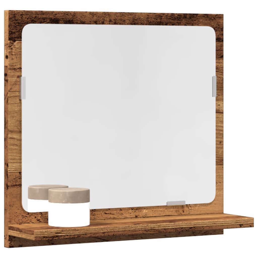 furnicato Wandspiegel Spiegelschrank mit Ablage 40 x 11 x 37 cm in Altholz (1-St), Feuchtigkeitsbeständiges Badregal mit Stauraum für das Badezimmer