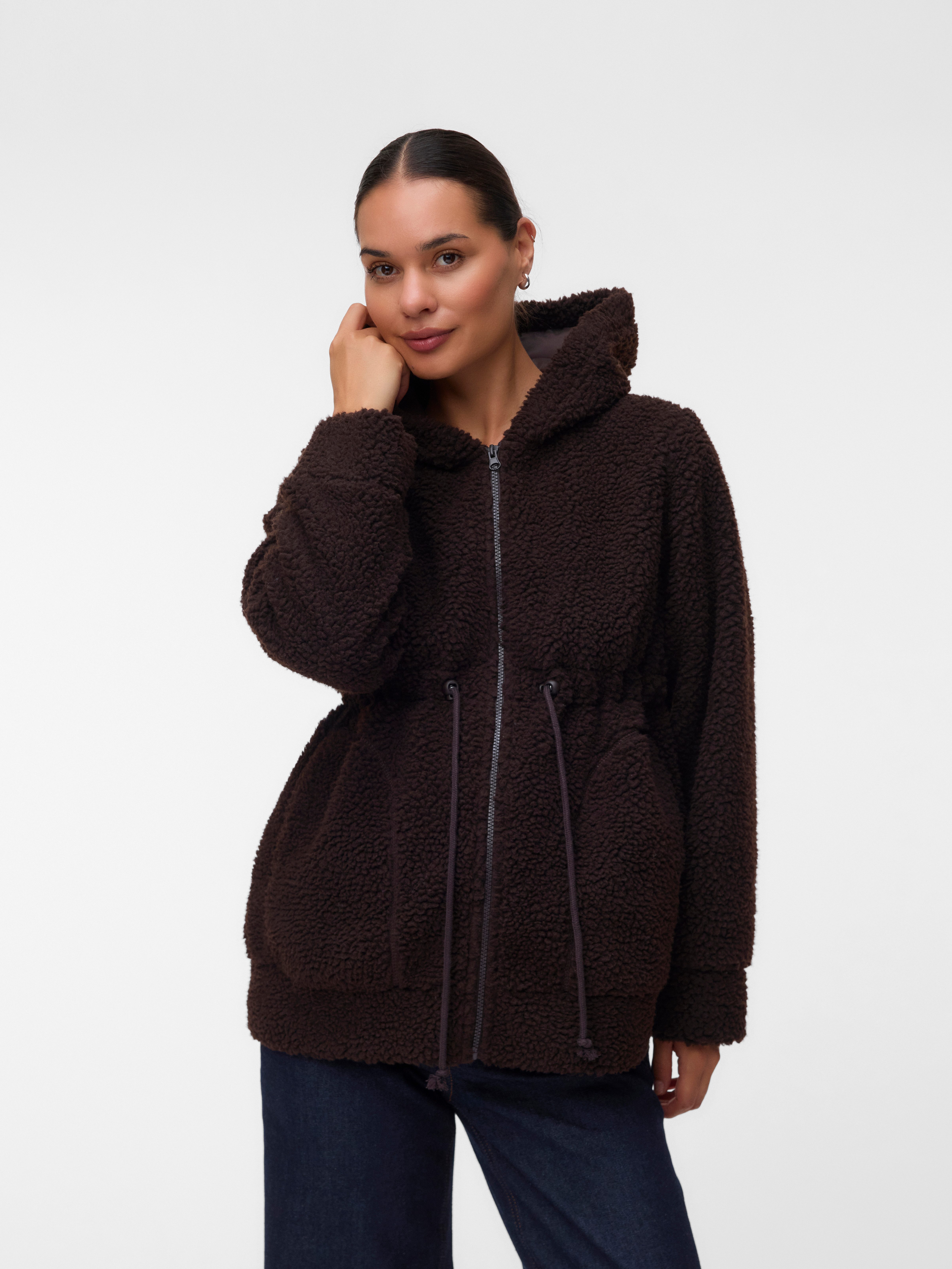 Mamalicious Kapuzenplüschjacke MLRACHEL 3IN1 TEDDY JACKET NOOS Kunstfaser, regular fit